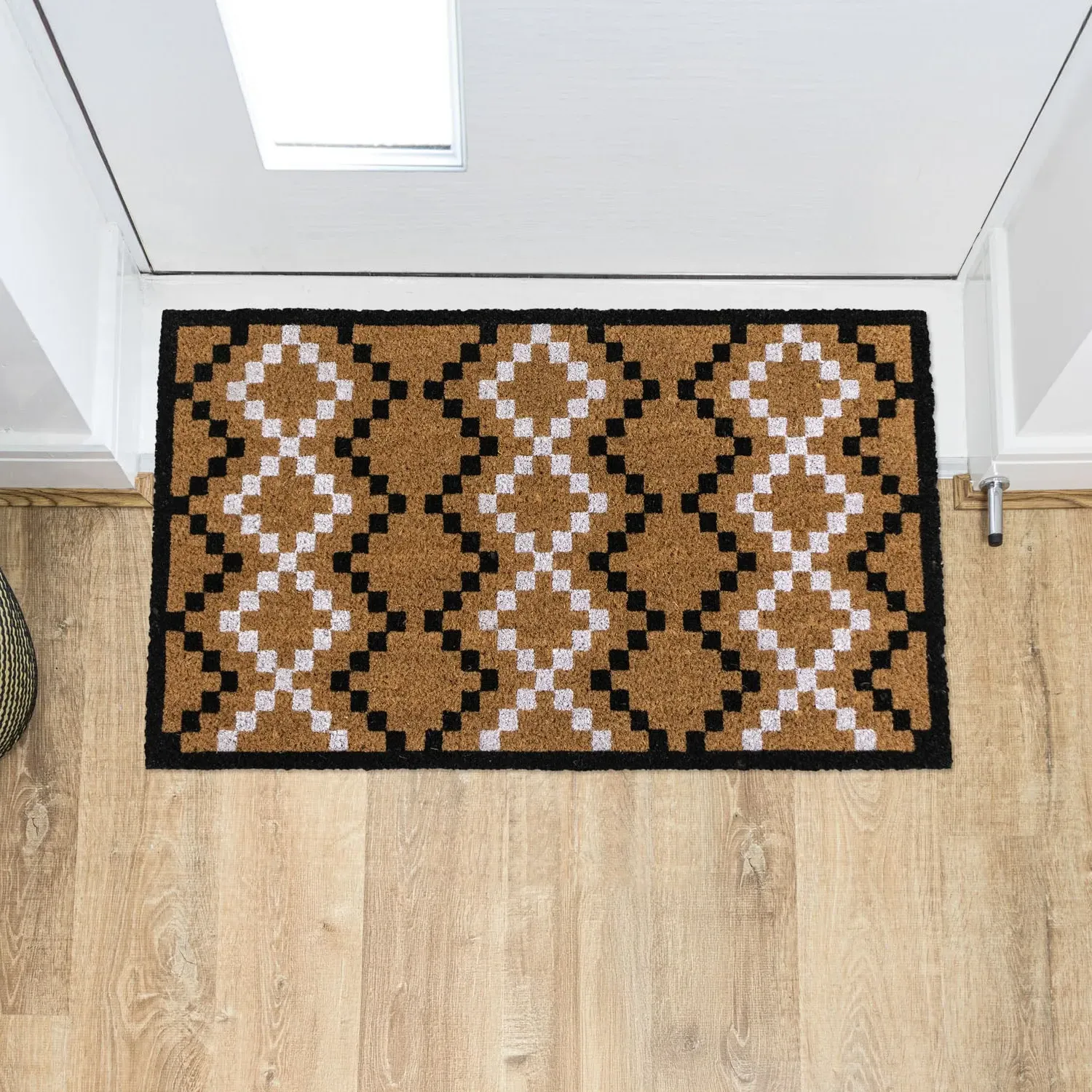 Diamond Pixel Coir Entrance Doormat - Brown, Natural Coir product