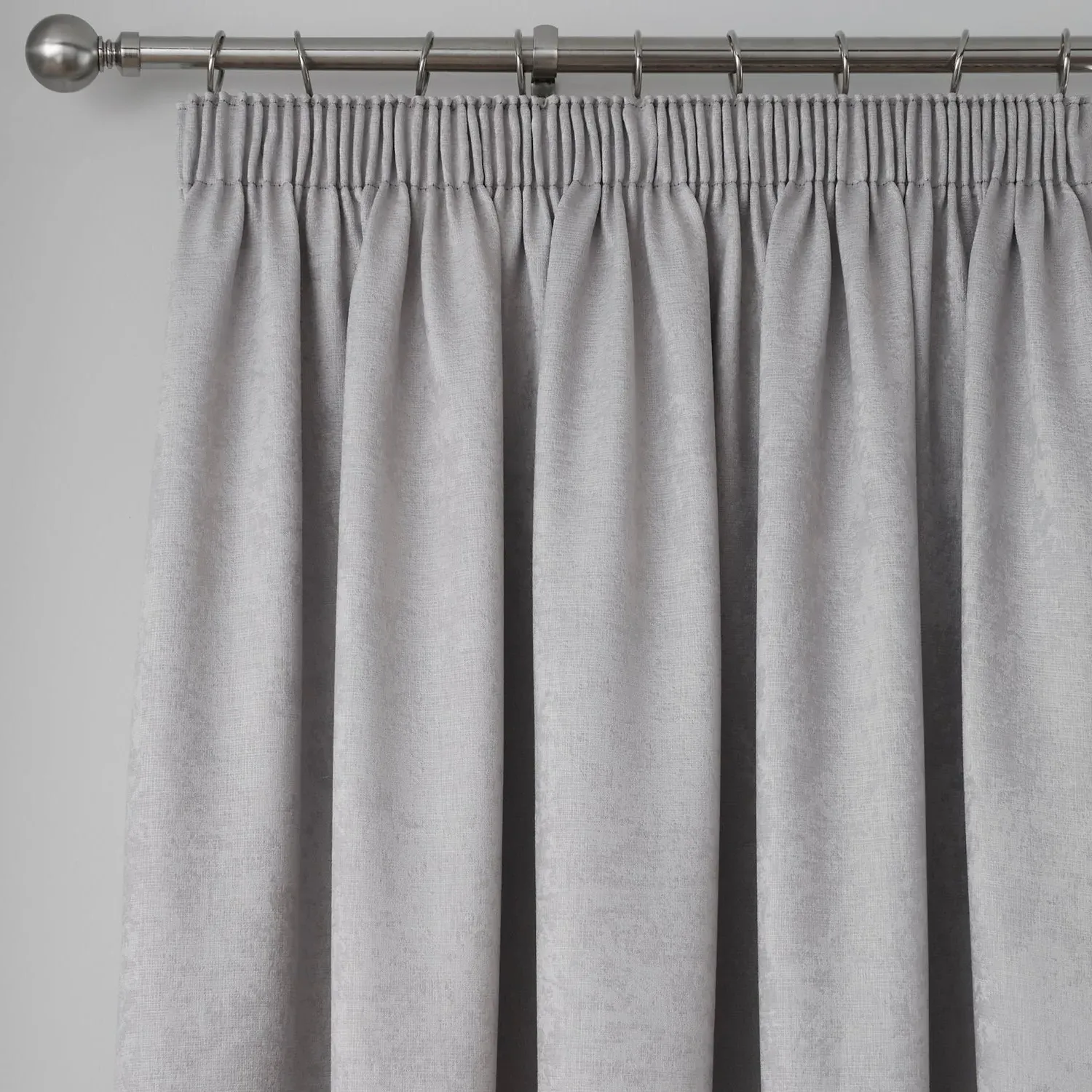 Dim Out Pencil Pleat Curtains - Silver