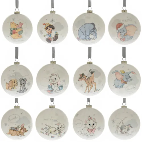 Disney Magical Beginnings Set of 12 Baubles - White, Plastic by Julian Charles