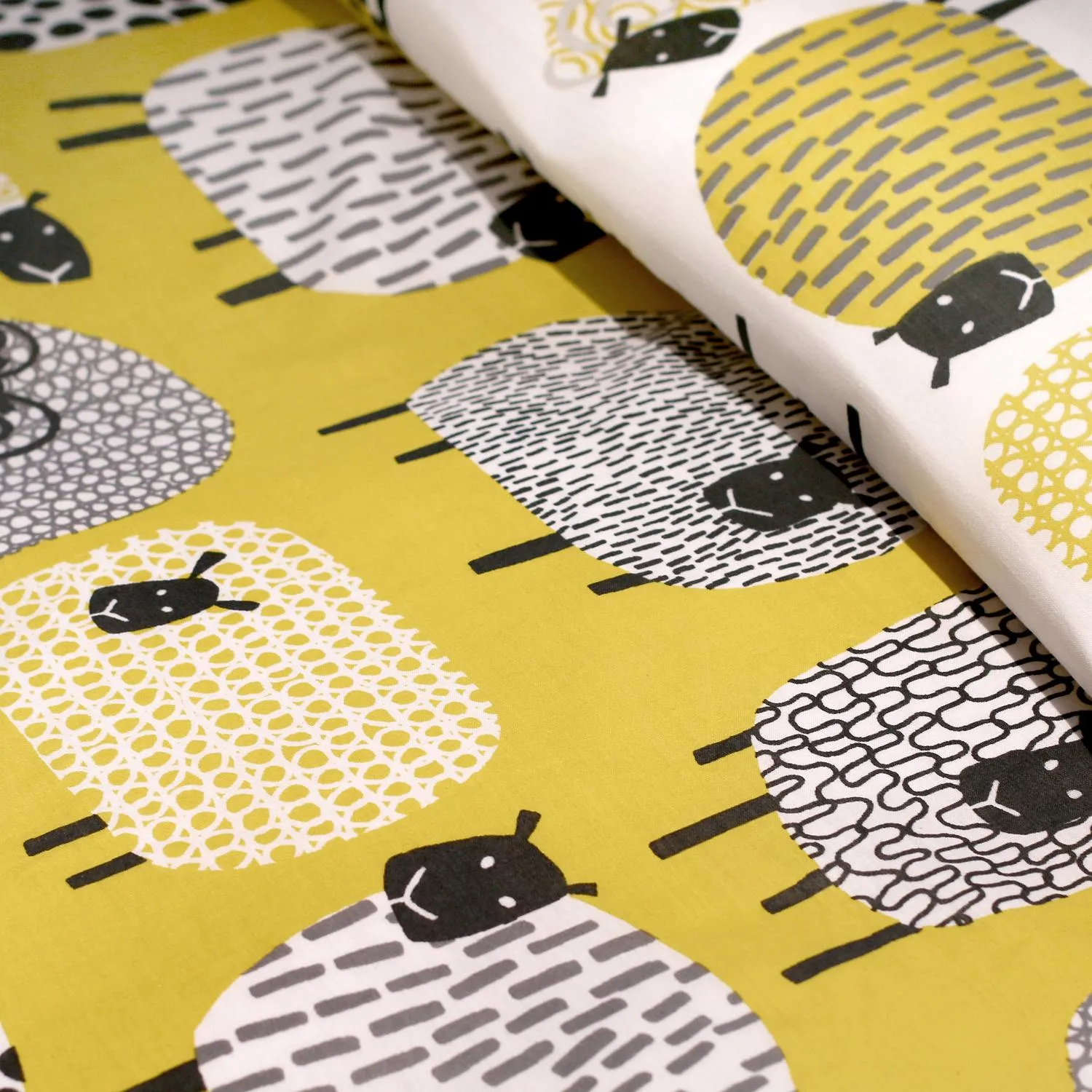 Dotty Sheep King Size Duvet Set - Yellow by Julian Charles, image 2
