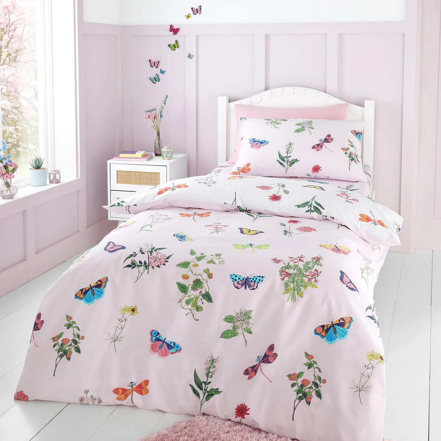 Double Duvet Cover Set Reversible - Pink, Cotton