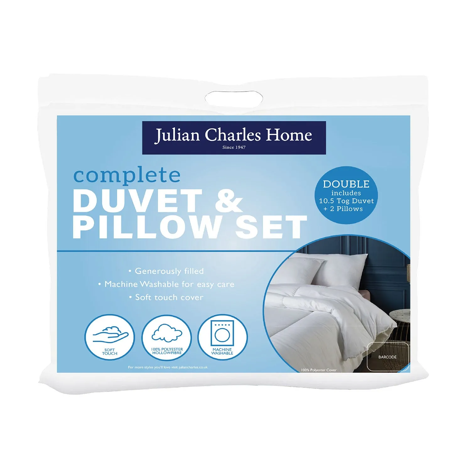 Double Duvet & Pillow Set - White, 10.5 Tog