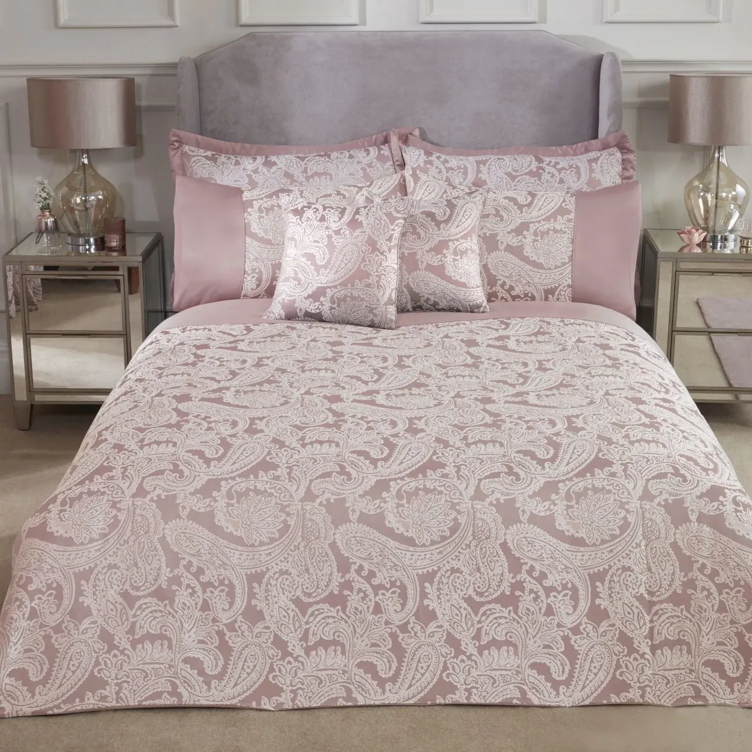 Double Duvet Set Embellished - Pink, Jacquard