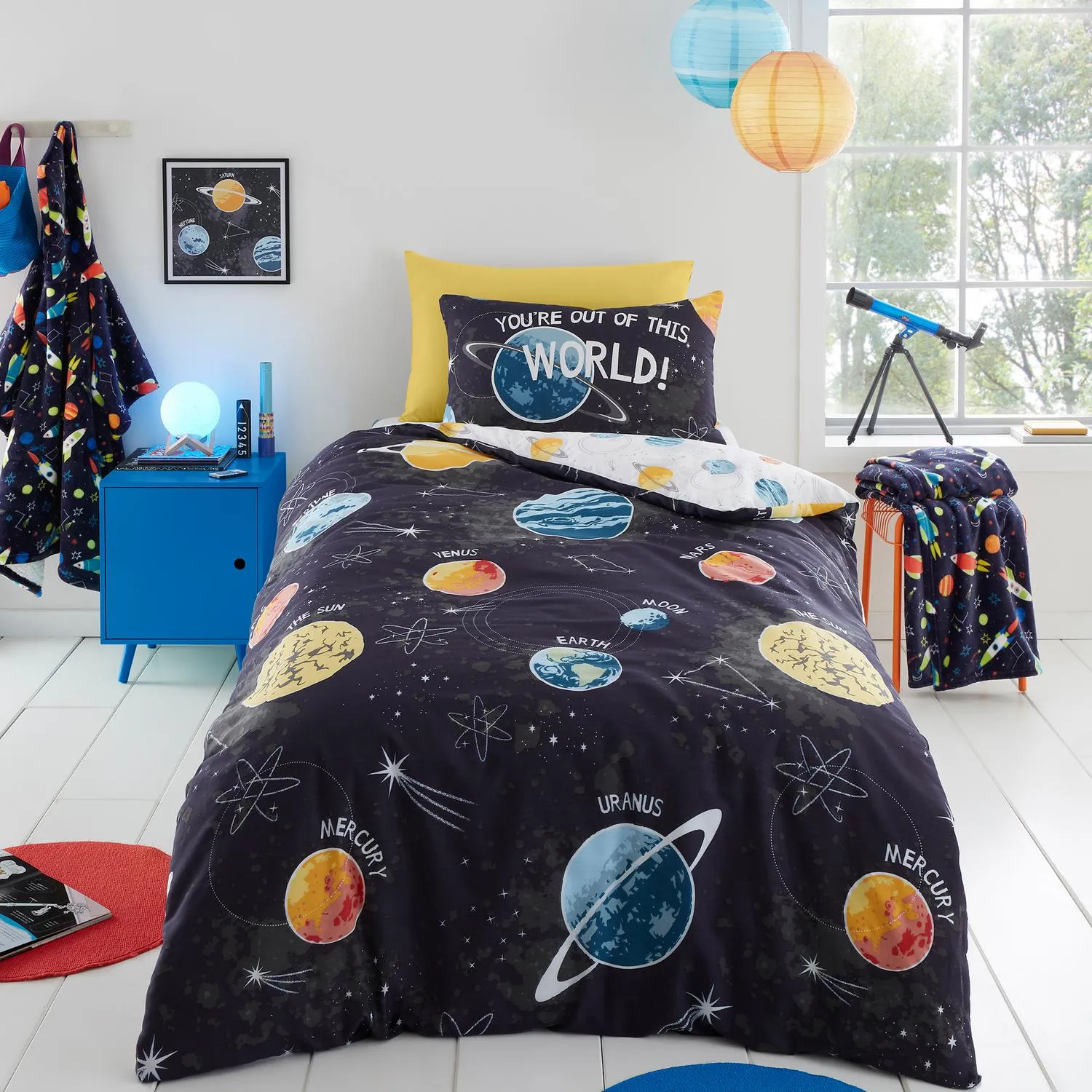 Double Duvet Set Glow in Dark - Black
