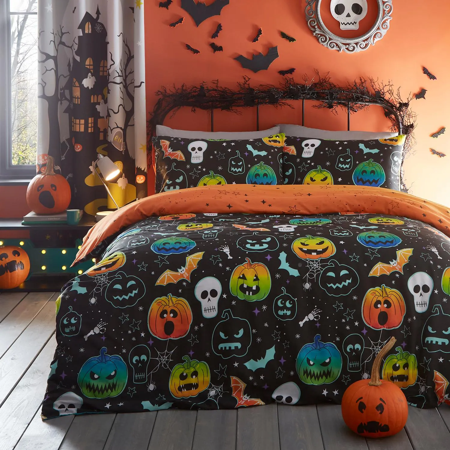 Double Duvet Set Glow in Dark - Black