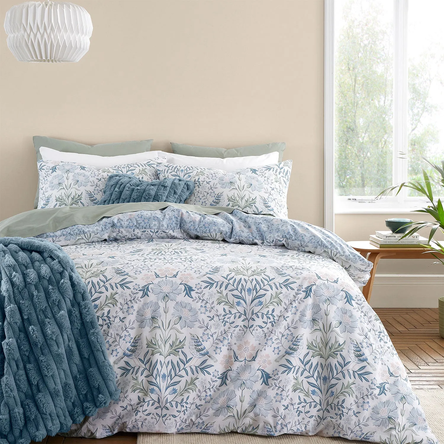 Double Duvet Set Nature Print - Blue, Cotton