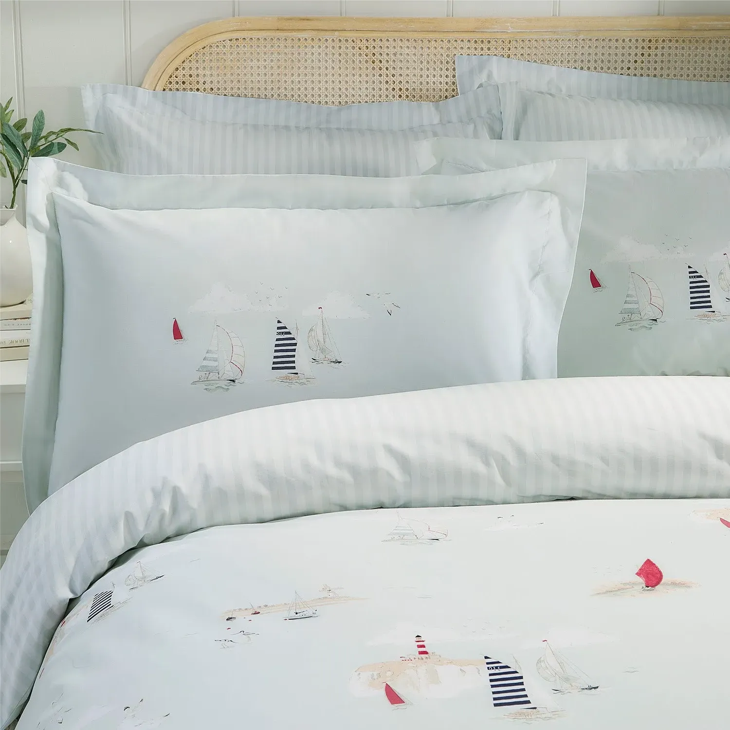 Double Duvet Set Reversible - Blue, Cotton