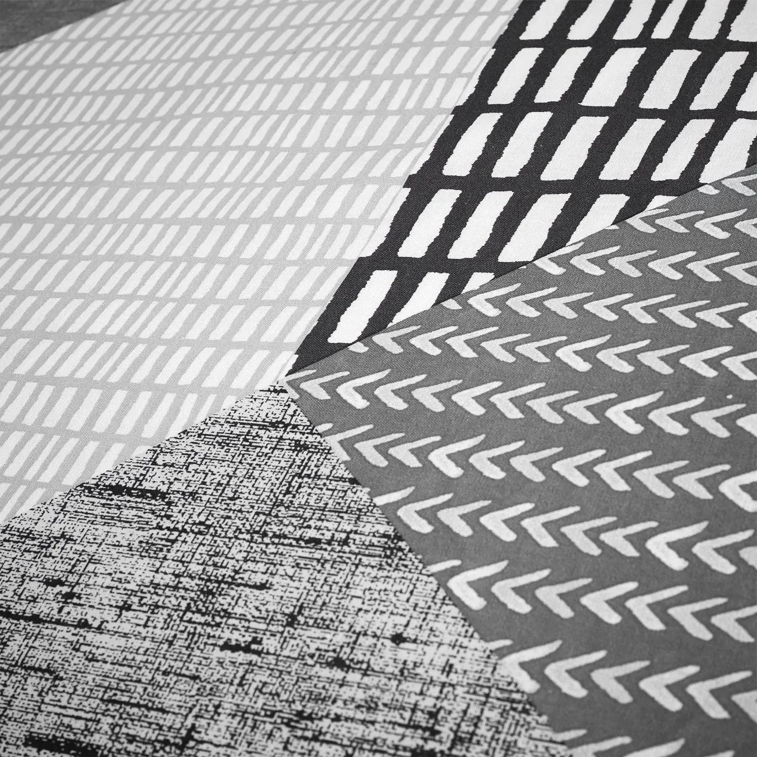 Double Duvet Set Reversible - Grey, Cotton