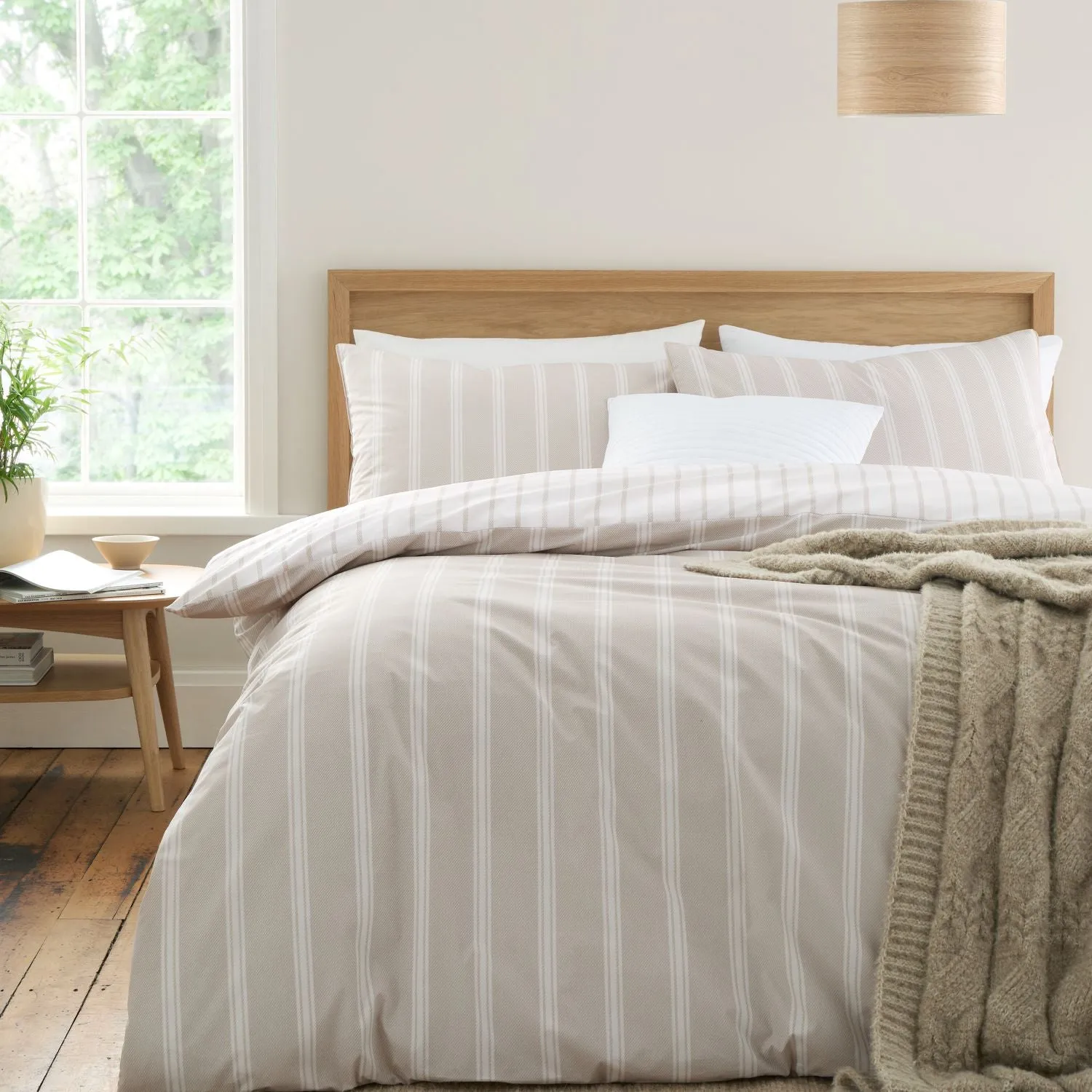 Double Duvet Set Reversible - Natural, Cotton