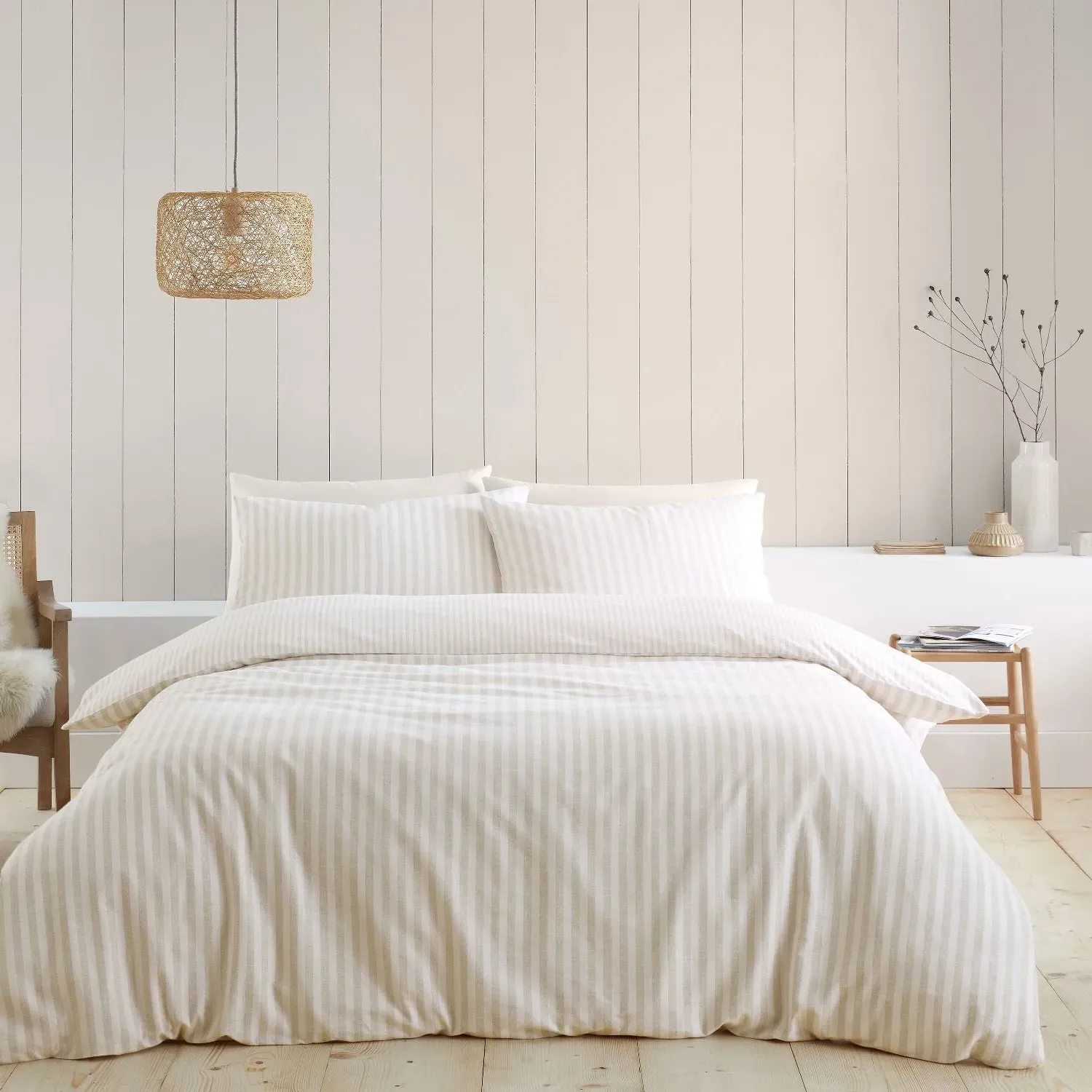 Double Duvet Set Reversible - Natural, Cotton