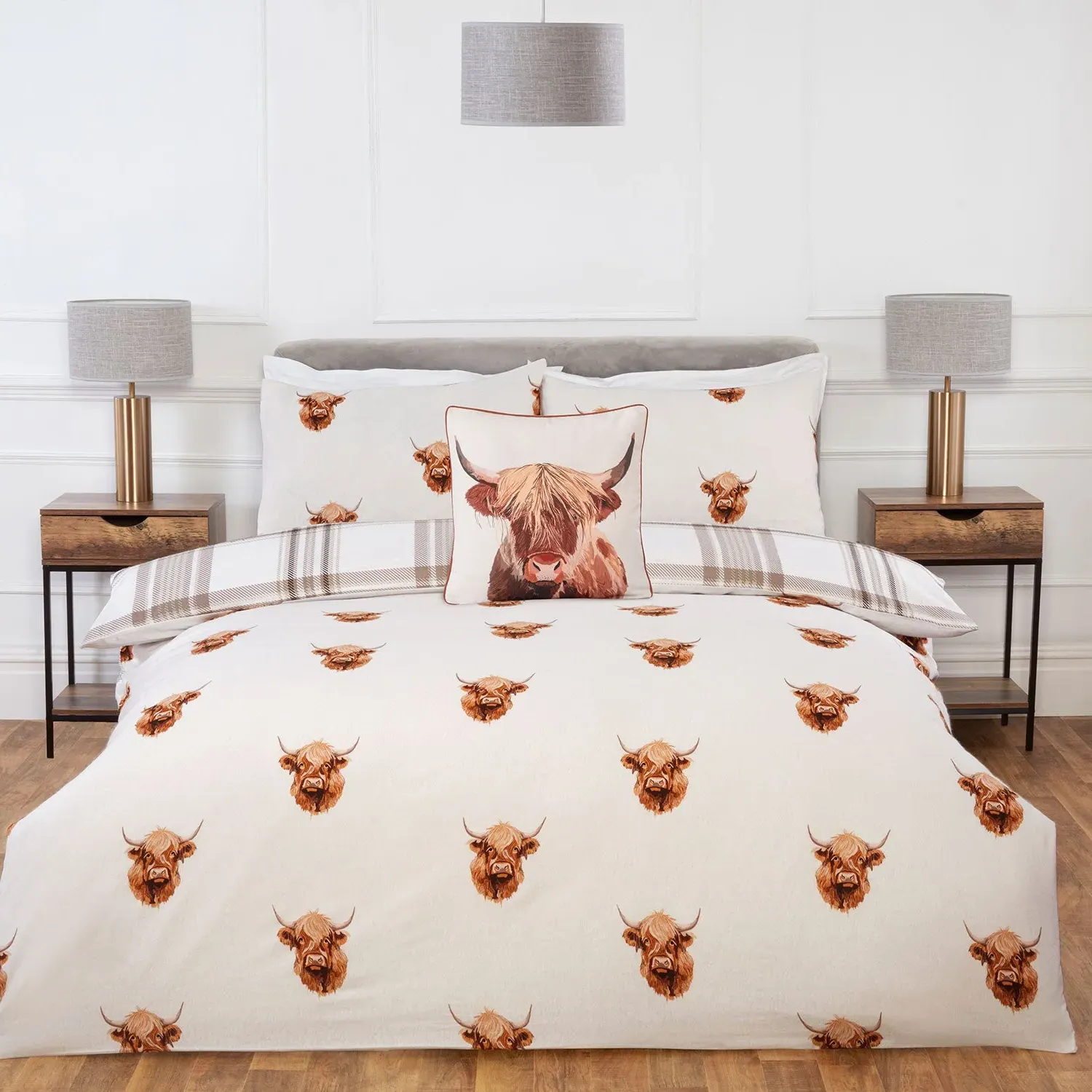 Double Duvet Set Reversible - Natural, Cotton