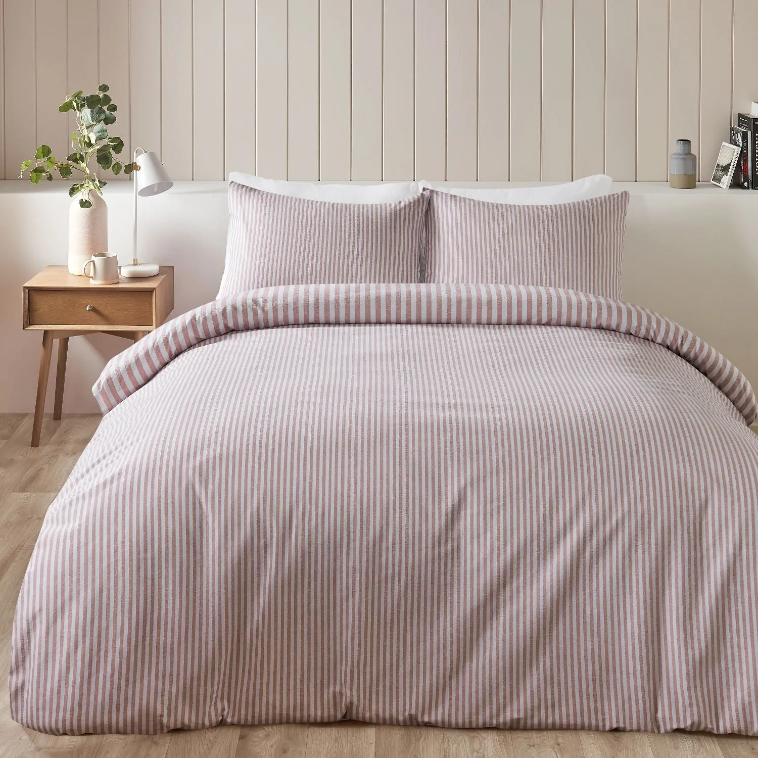 Double Duvet Set Reversible - Pink, Cotton