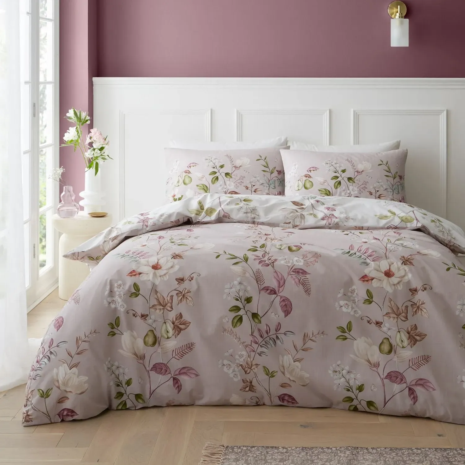 Double Duvet Set Reversible - Pink, Cotton