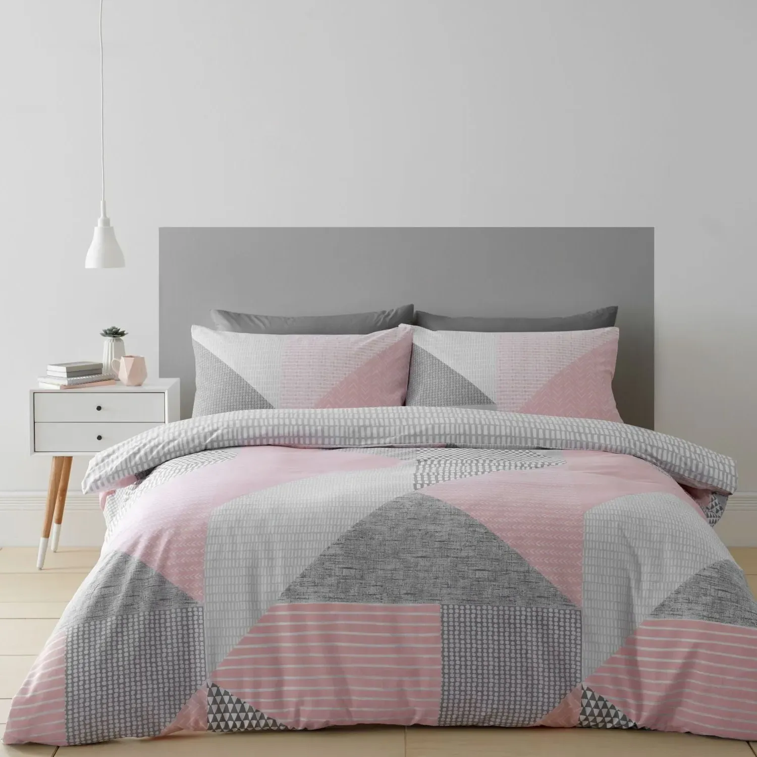 Double Duvet Set Reversible - Pink, Cotton