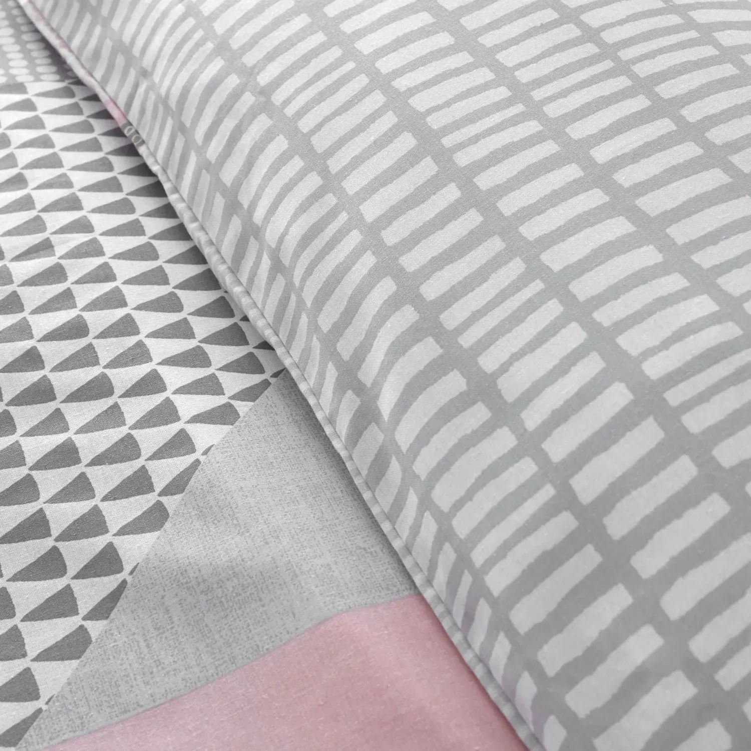 Double Duvet Set Reversible - Pink, Cotton