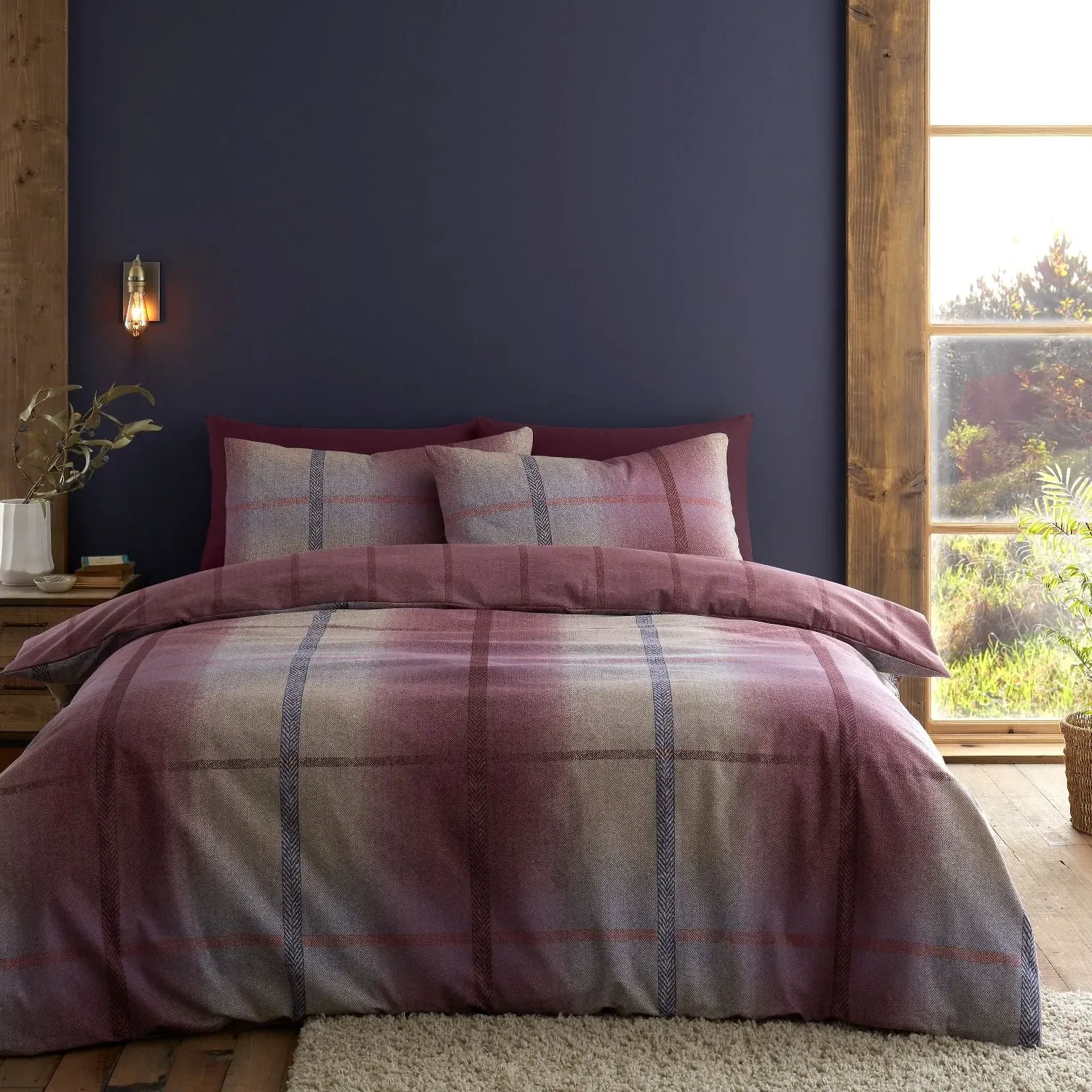 Double Duvet Set Reversible - Purple, Cotton image