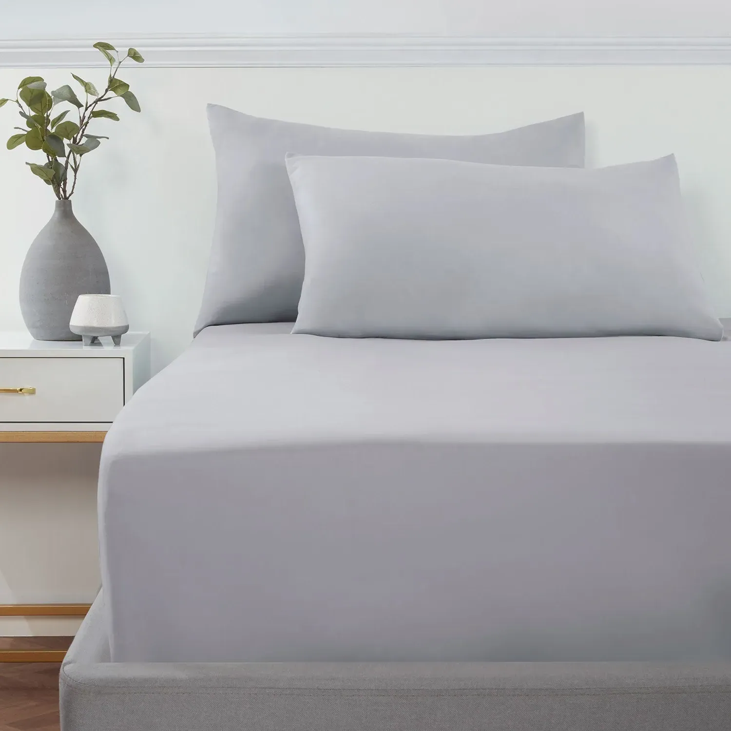 Double Extra Deep Fitted Sheet - Grey, Microfibre