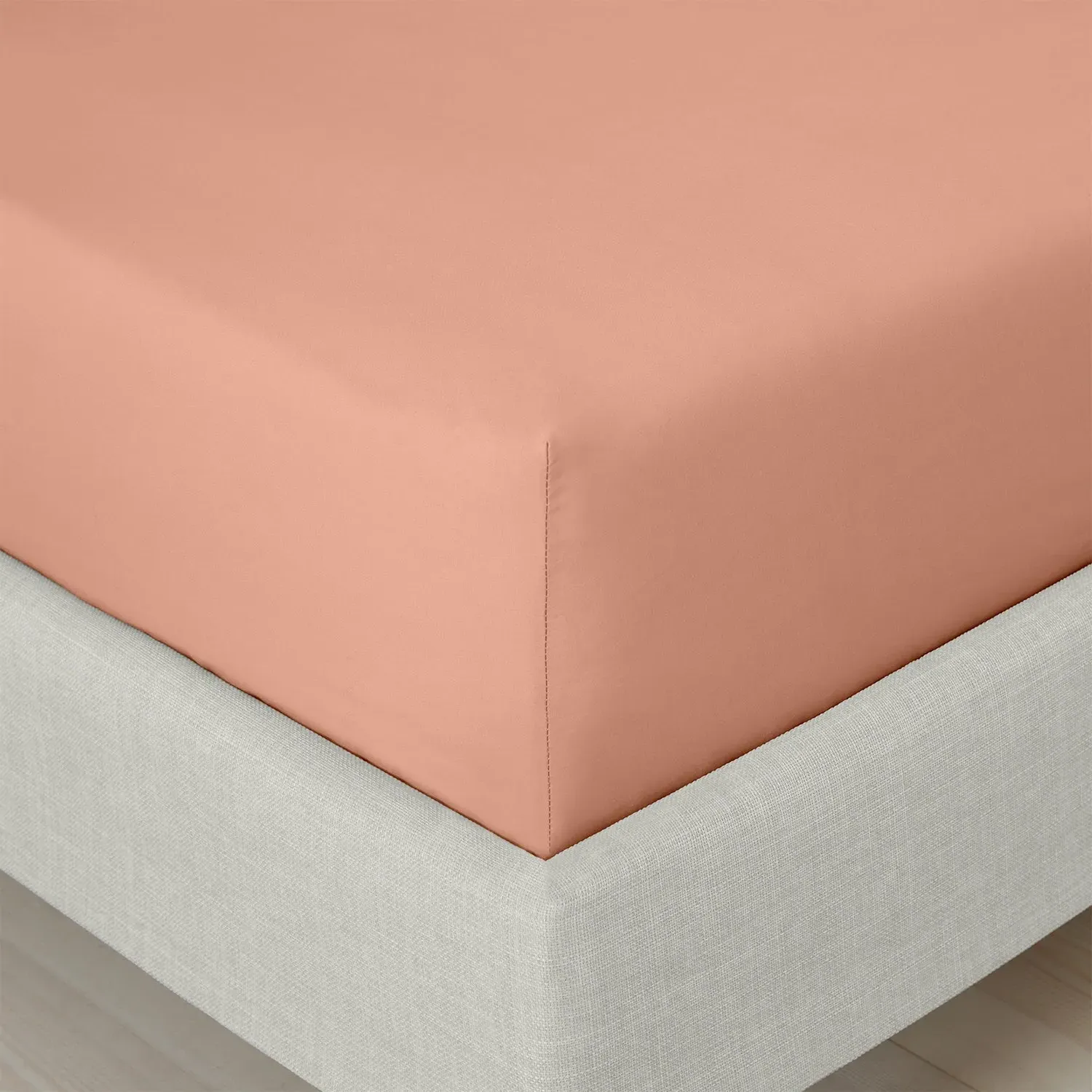 Double Fitted Sheet 200TC - Pink, Cotton Percale