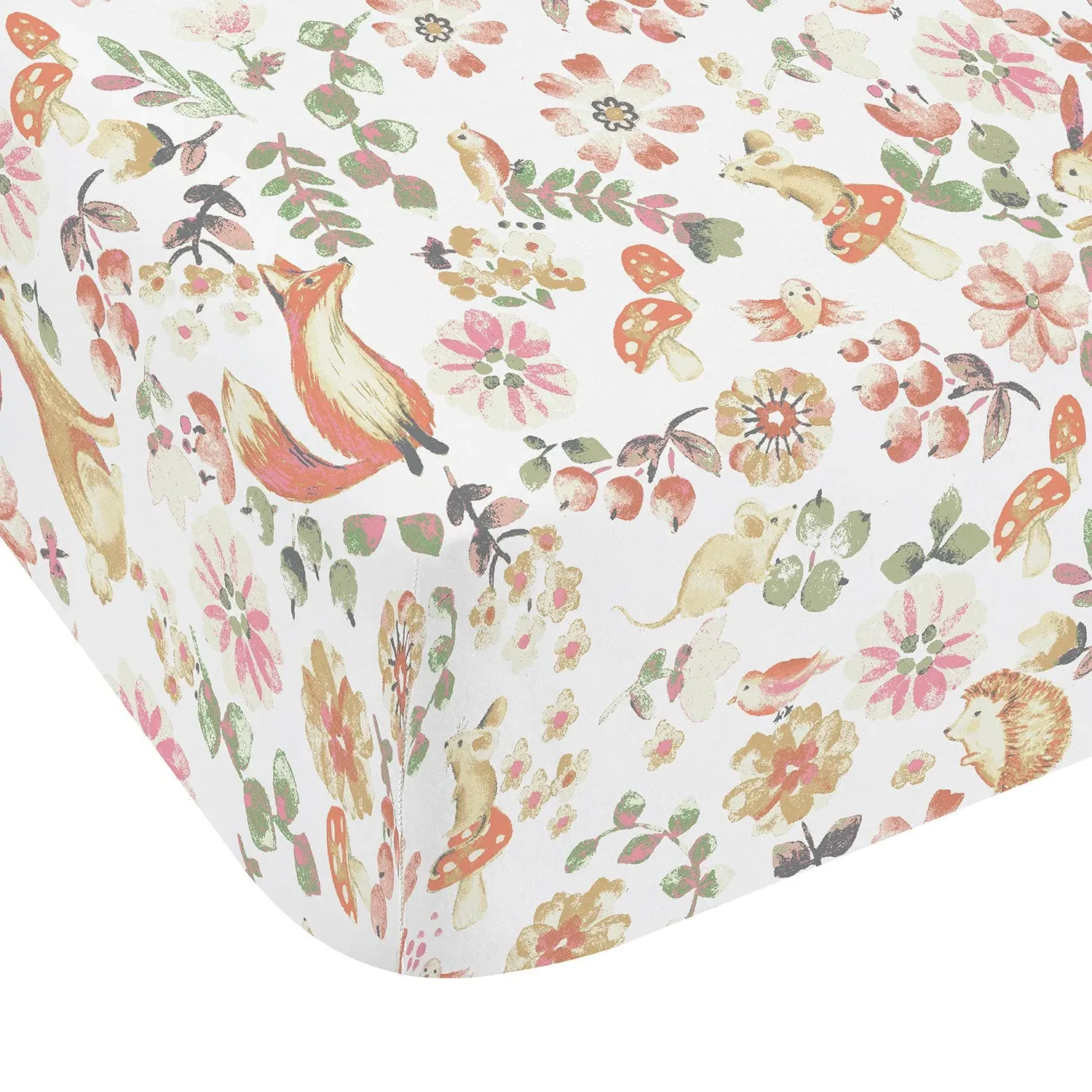 Double Fitted Sheet Butterfly Print - Pink