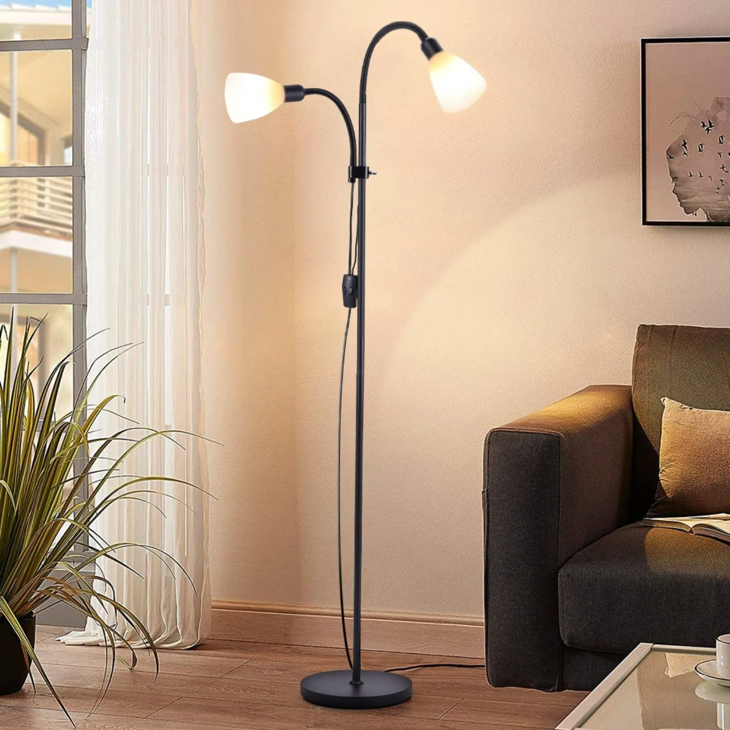 Double Head Floor Lamp - Black alternate view