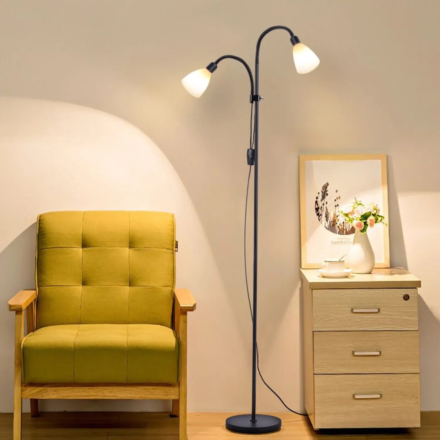 Double Head Floor Lamp - Black product