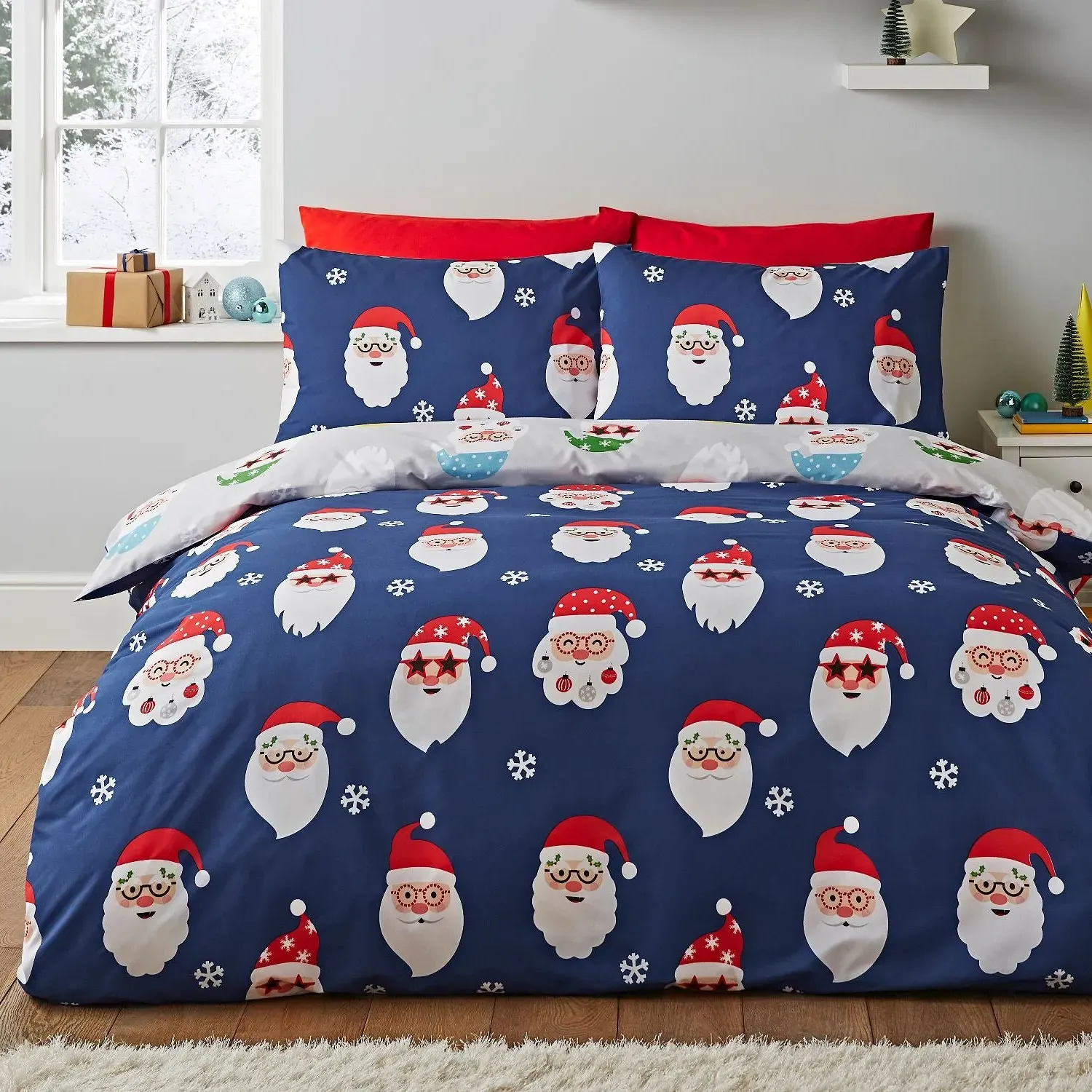 Double Reversible Duvet Set - Grey