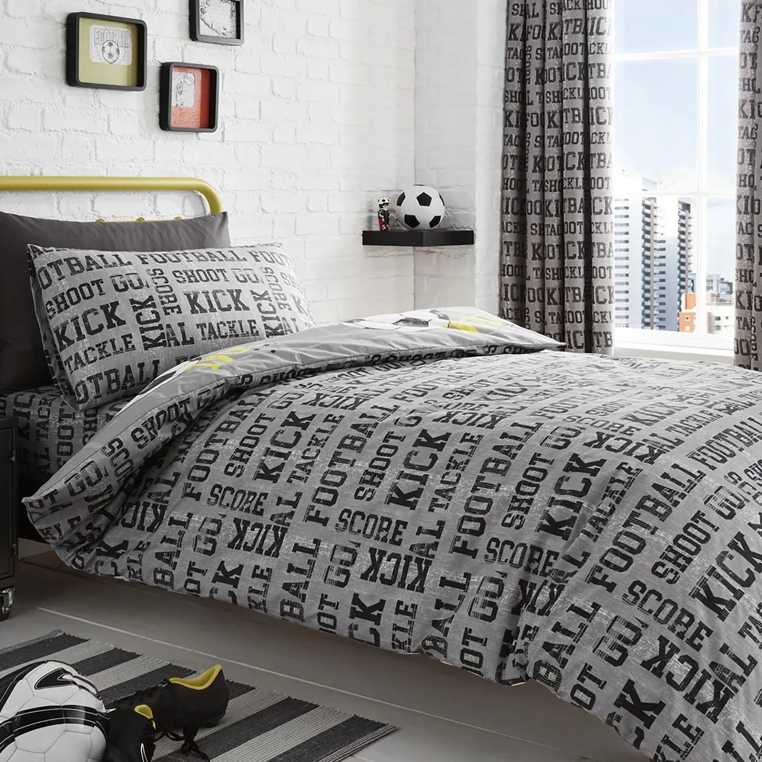 Double Reversible Duvet Set - Grey, Polycotton image