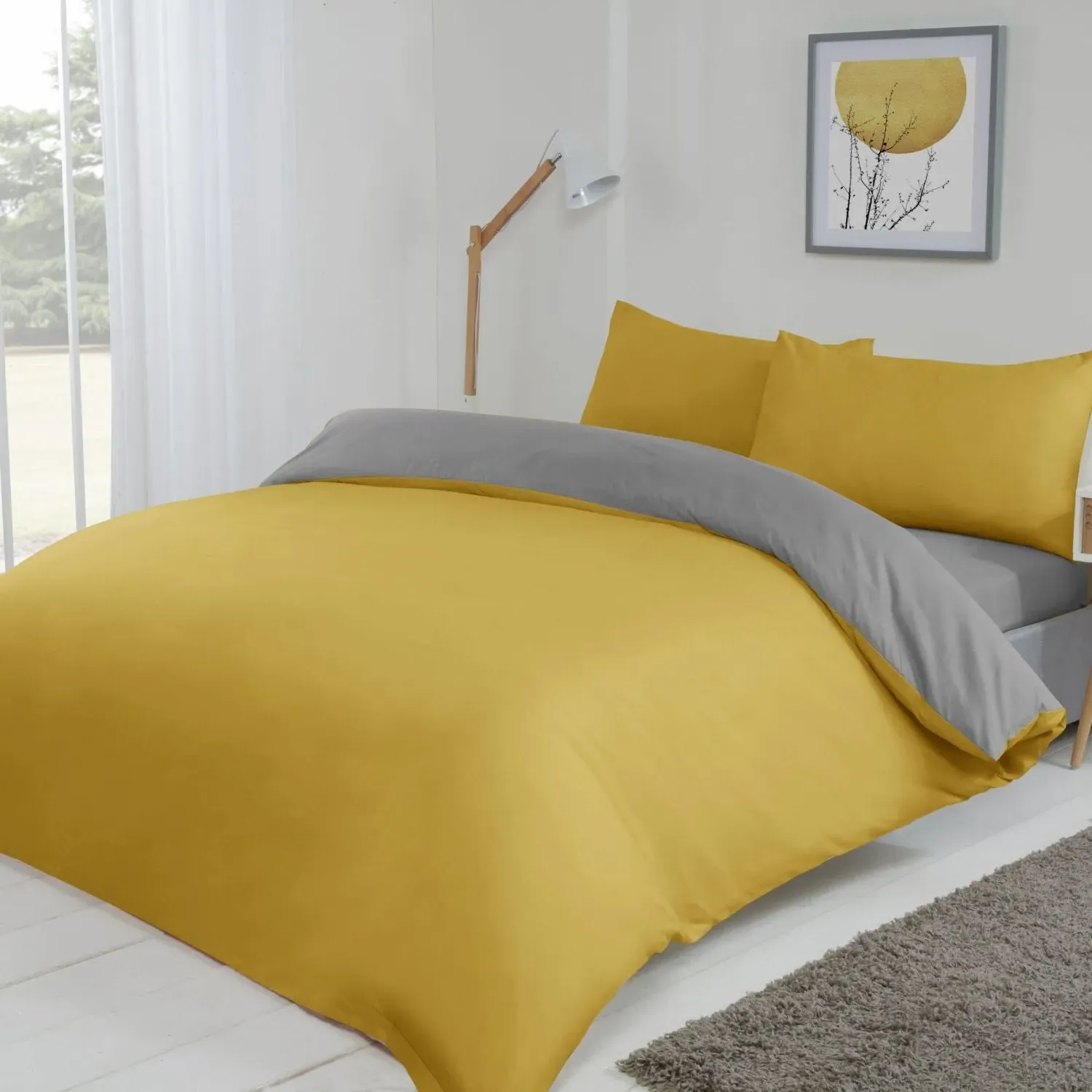 Double Reversible Duvet Set - Yellow
