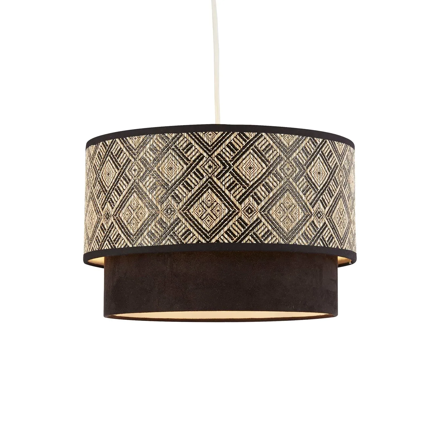 Double Tier Drum Light Shade - Cream image