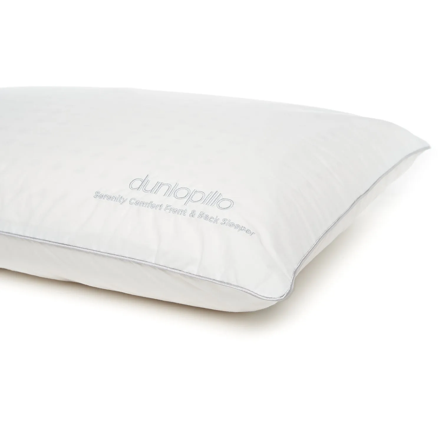 Dunlopillo Serenity Deluxe Slim Profile Latex Pillow - White, Cotton by Julian Charles, alternate view