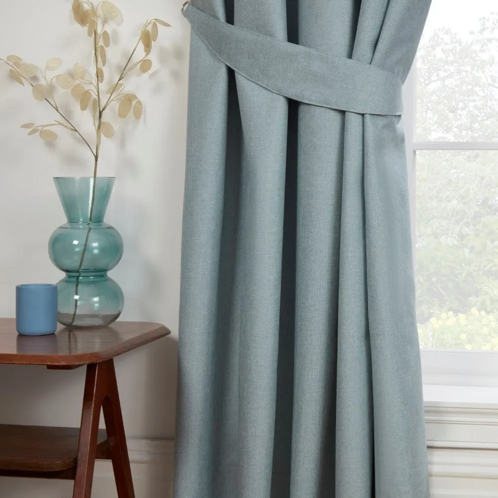 Curtain Tie Backs with Slub Texture - Duck Egg product