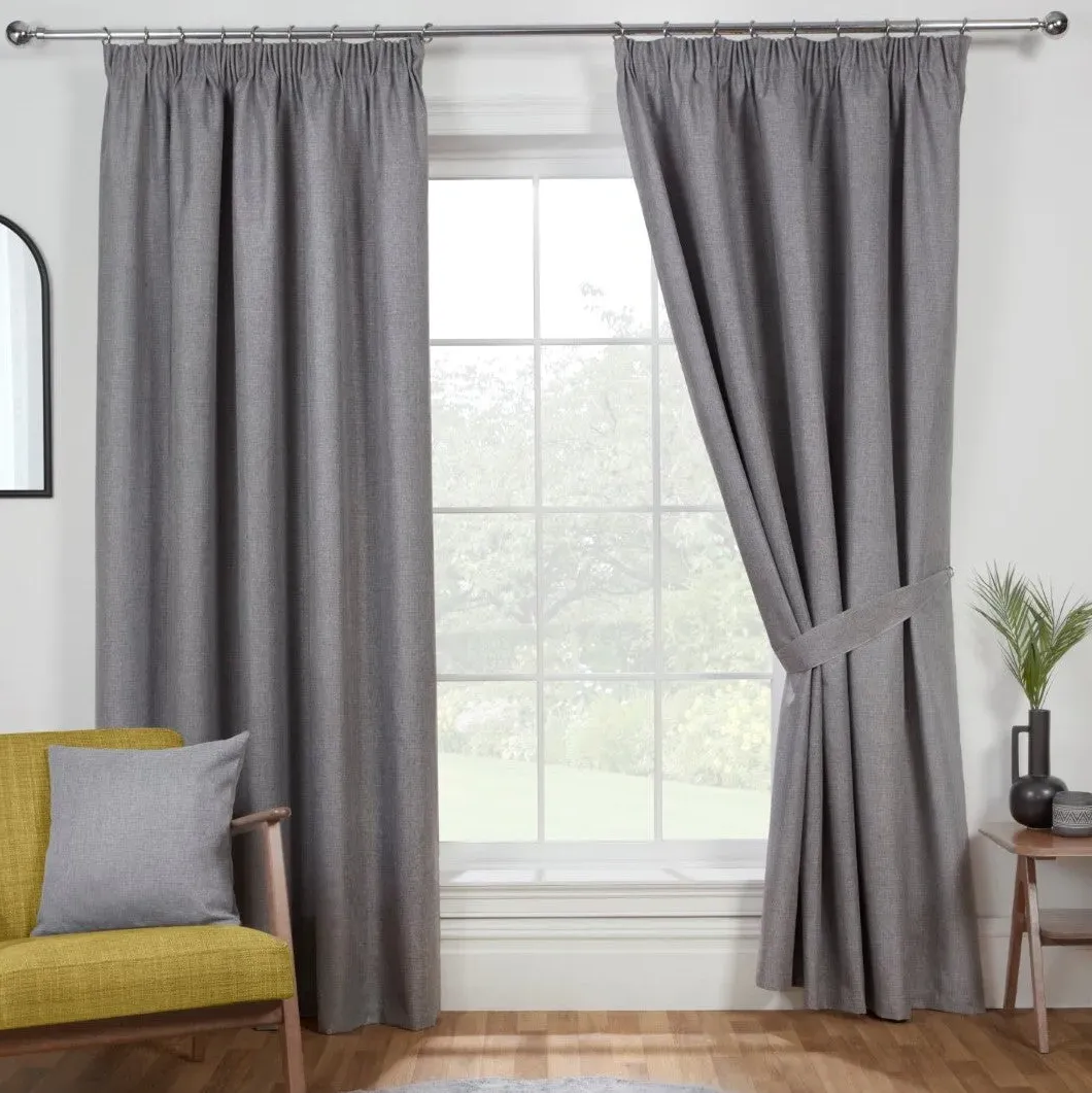 Textured Curtain Tie Backs - Grey, Fabric alternate view