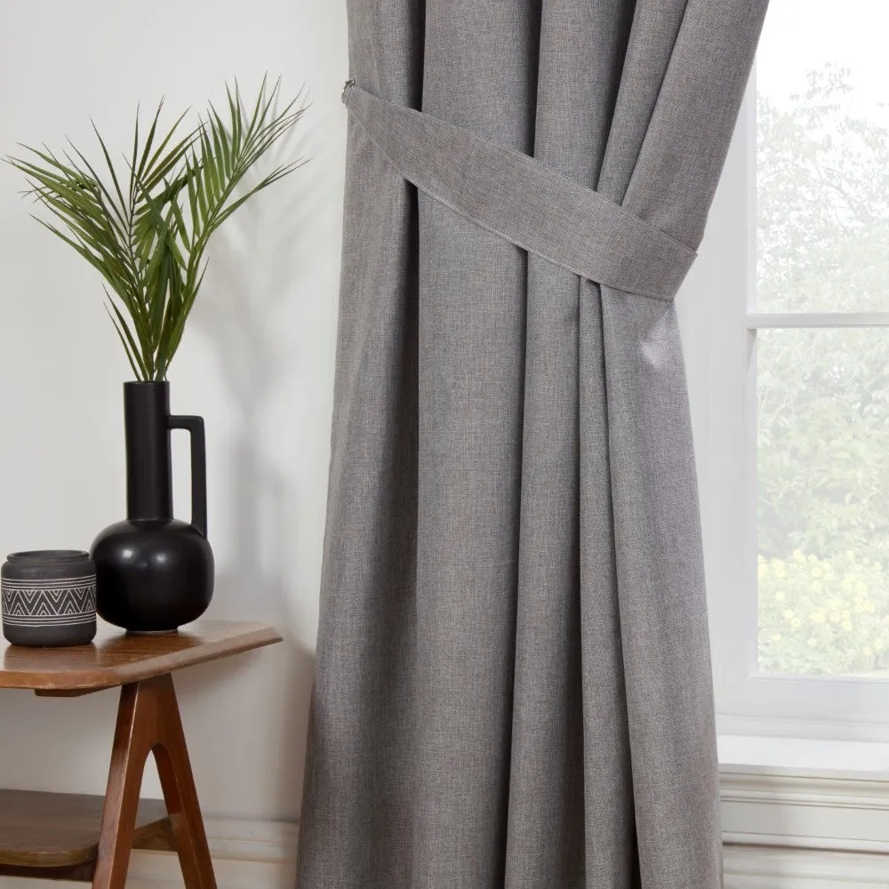Textured Curtain Tie Backs - Grey, Fabric product