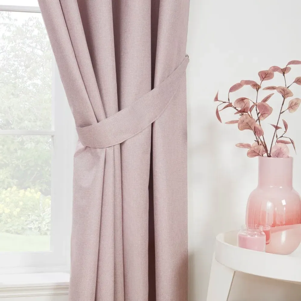 Rose Curtain Tie Backs - Pink, Slub Fabric product