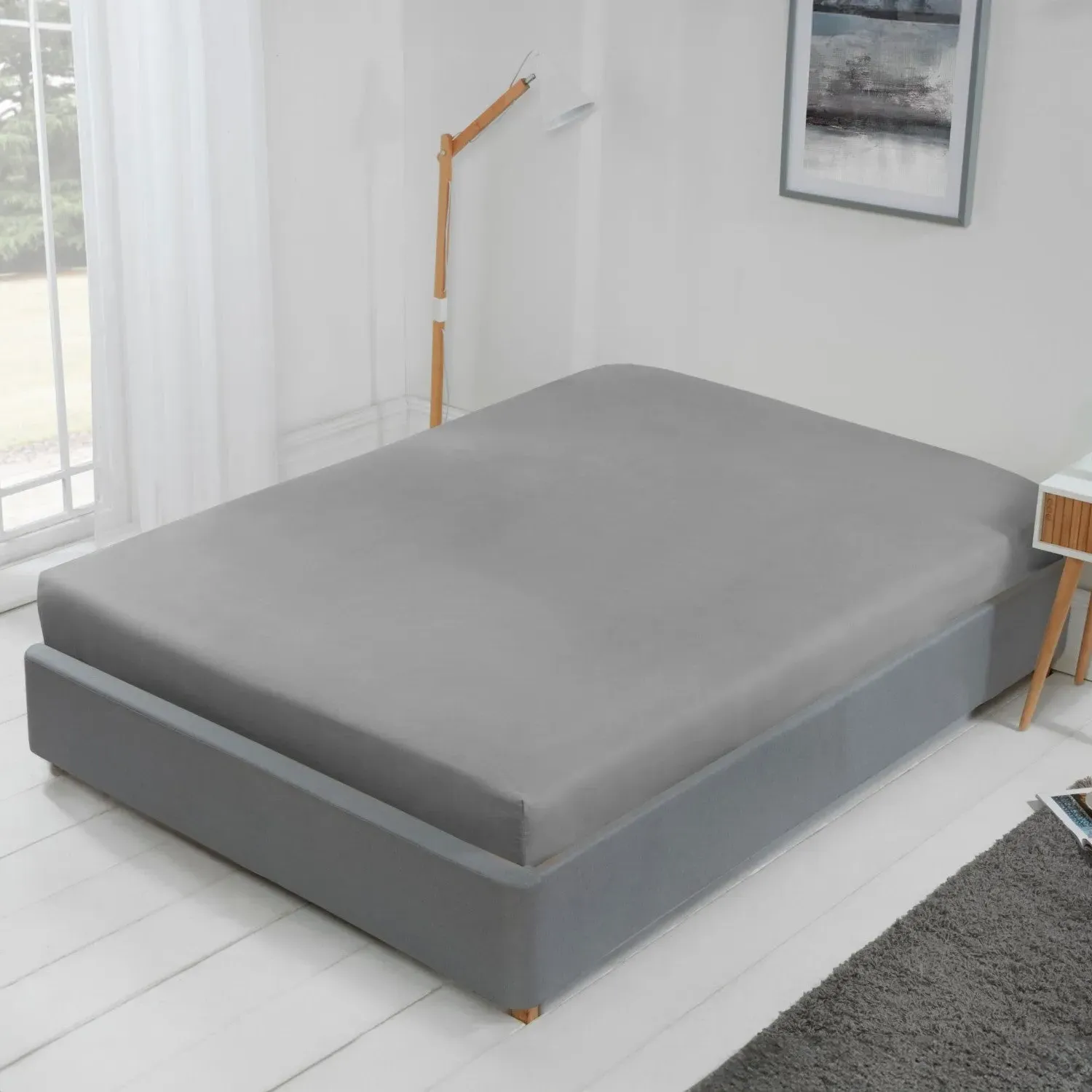 Egyptian Cotton Single Fitted Sheet - Grey, 200 Thread Count product