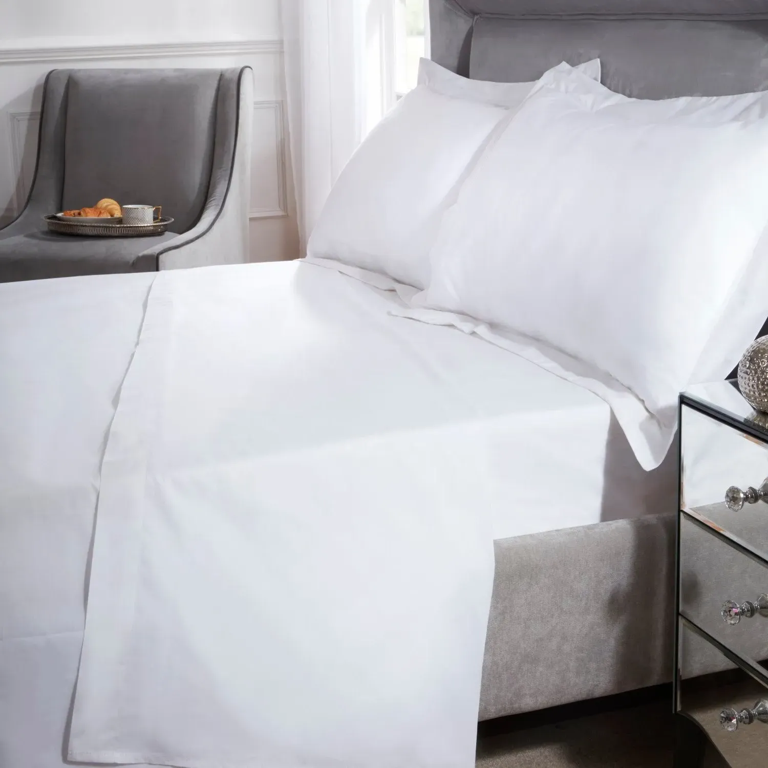 Egyptian Cotton Single Flat Sheet - White product