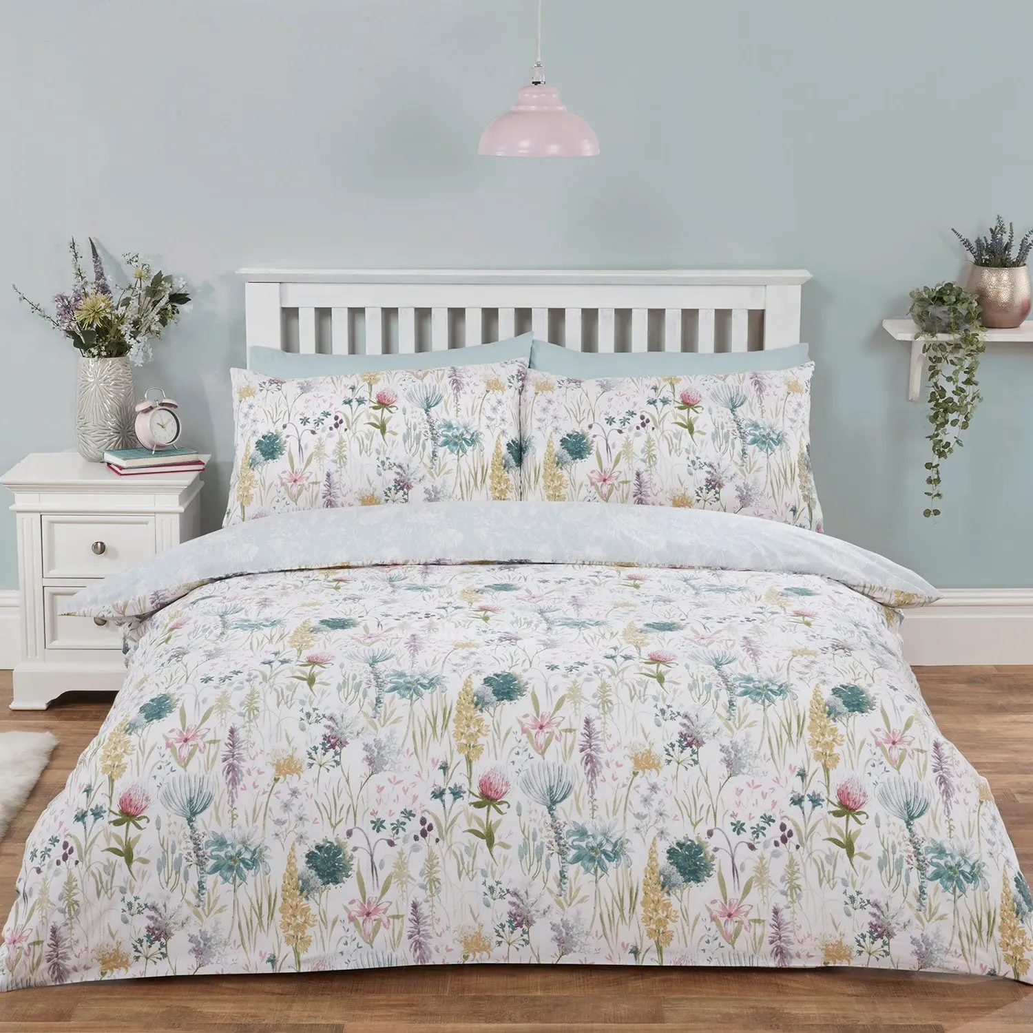 Ella Duck Egg Single Duvet Set Reversible - Blue product