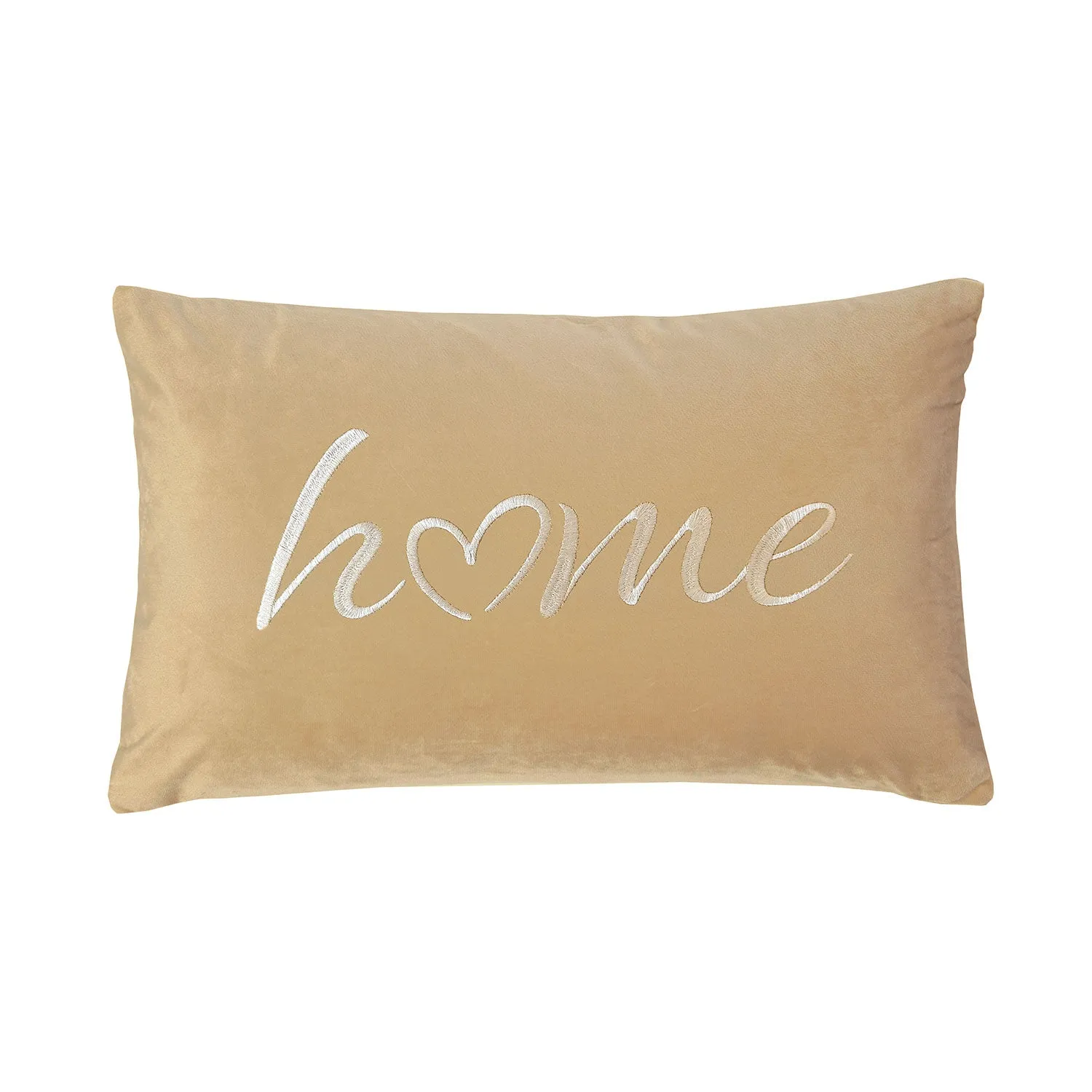 Embroidered Velvet Boudoir Cushion - Natural by Julian Charles