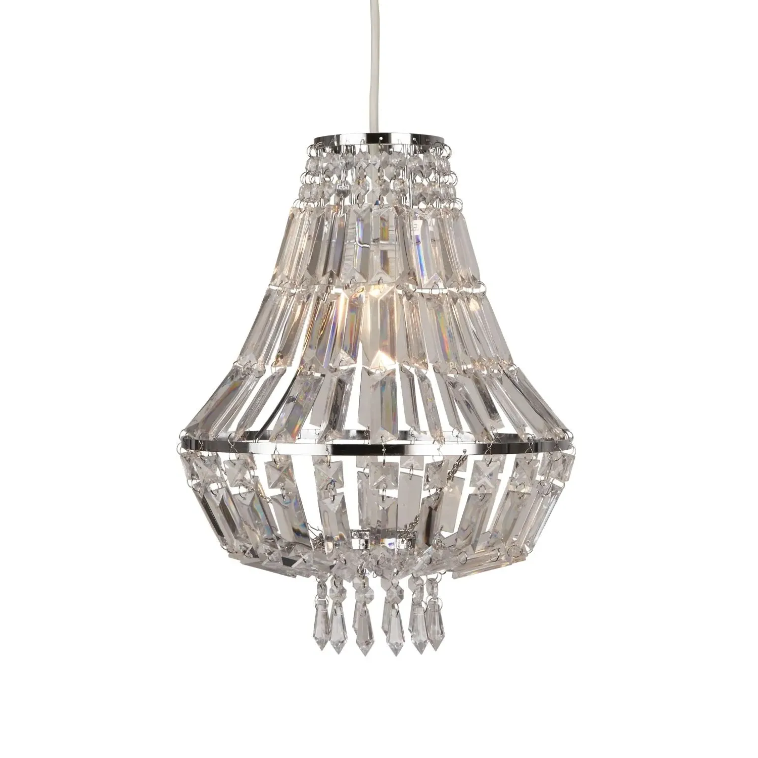 Empire Pendant Light Shade - Silver, Acrylic