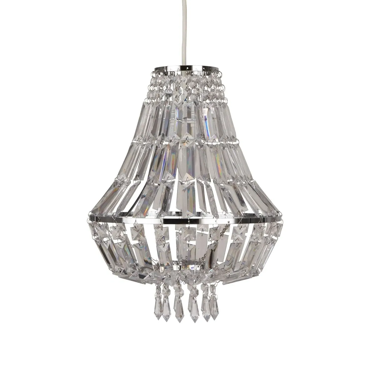 Empire Pendant Light Shade - Silver, Acrylic