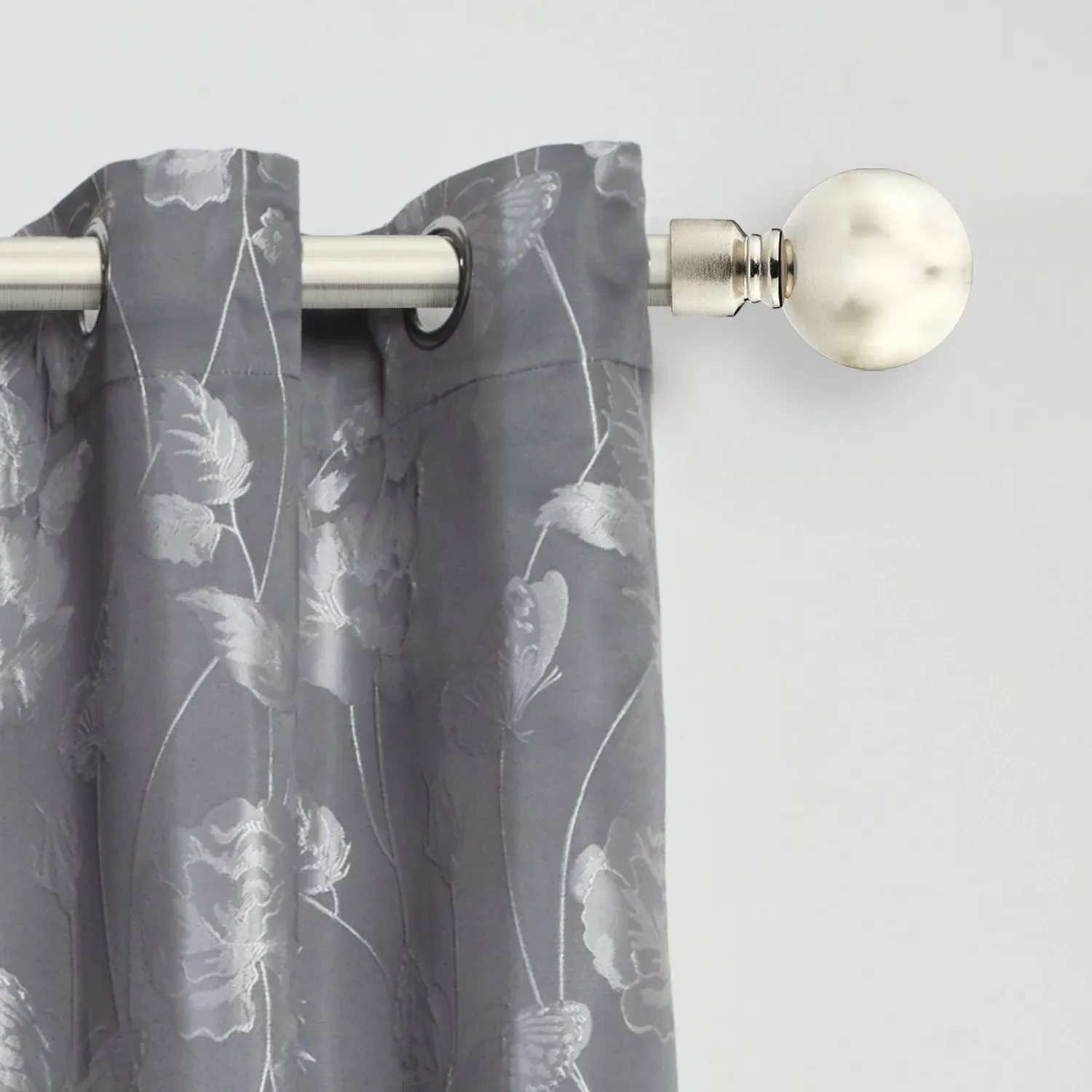 Extendable Curtain Pole Ball Finial - Silver