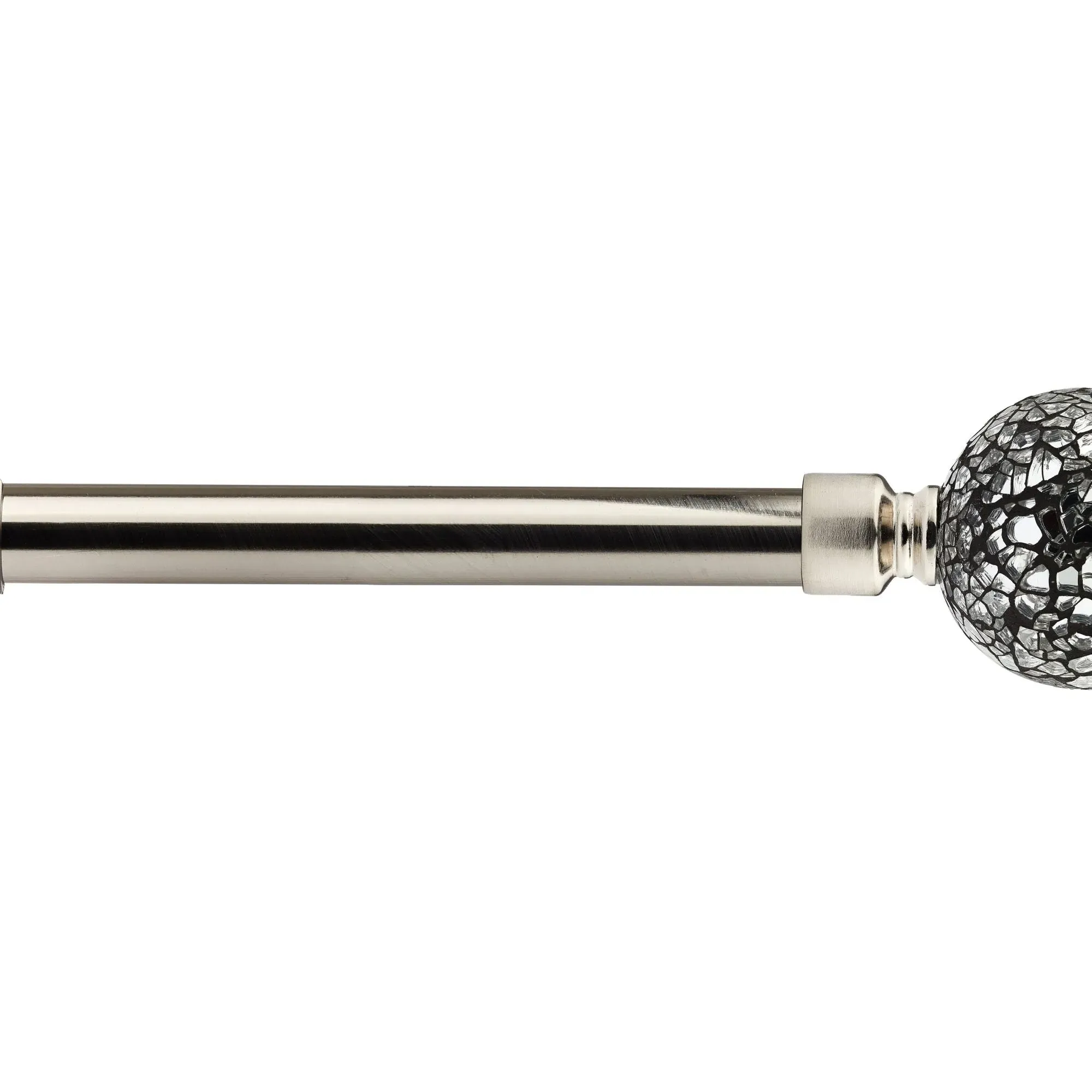Extendable Curtain Pole Cut Glass - Silver