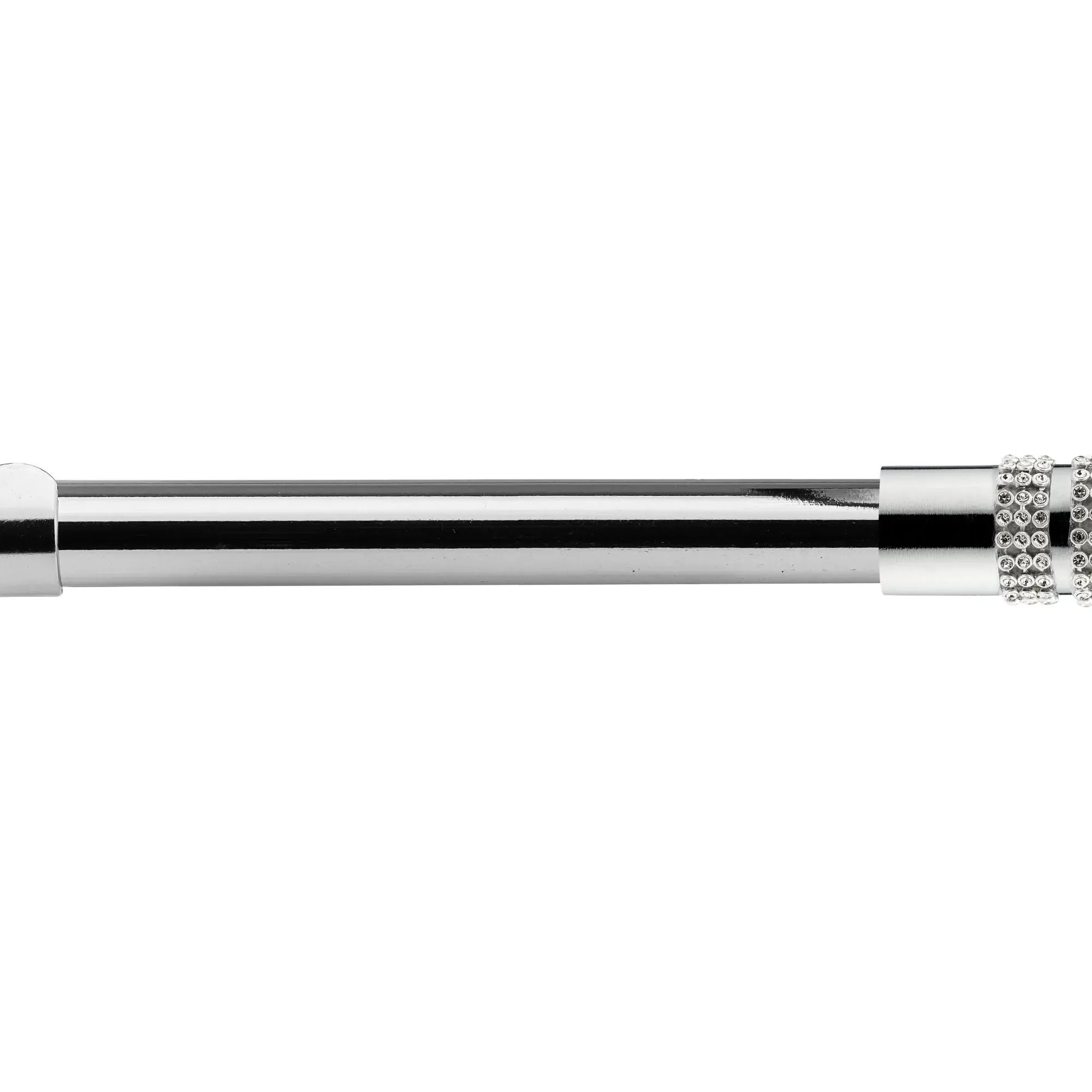 Extendable Curtain Pole Diamante Finials - Chrome