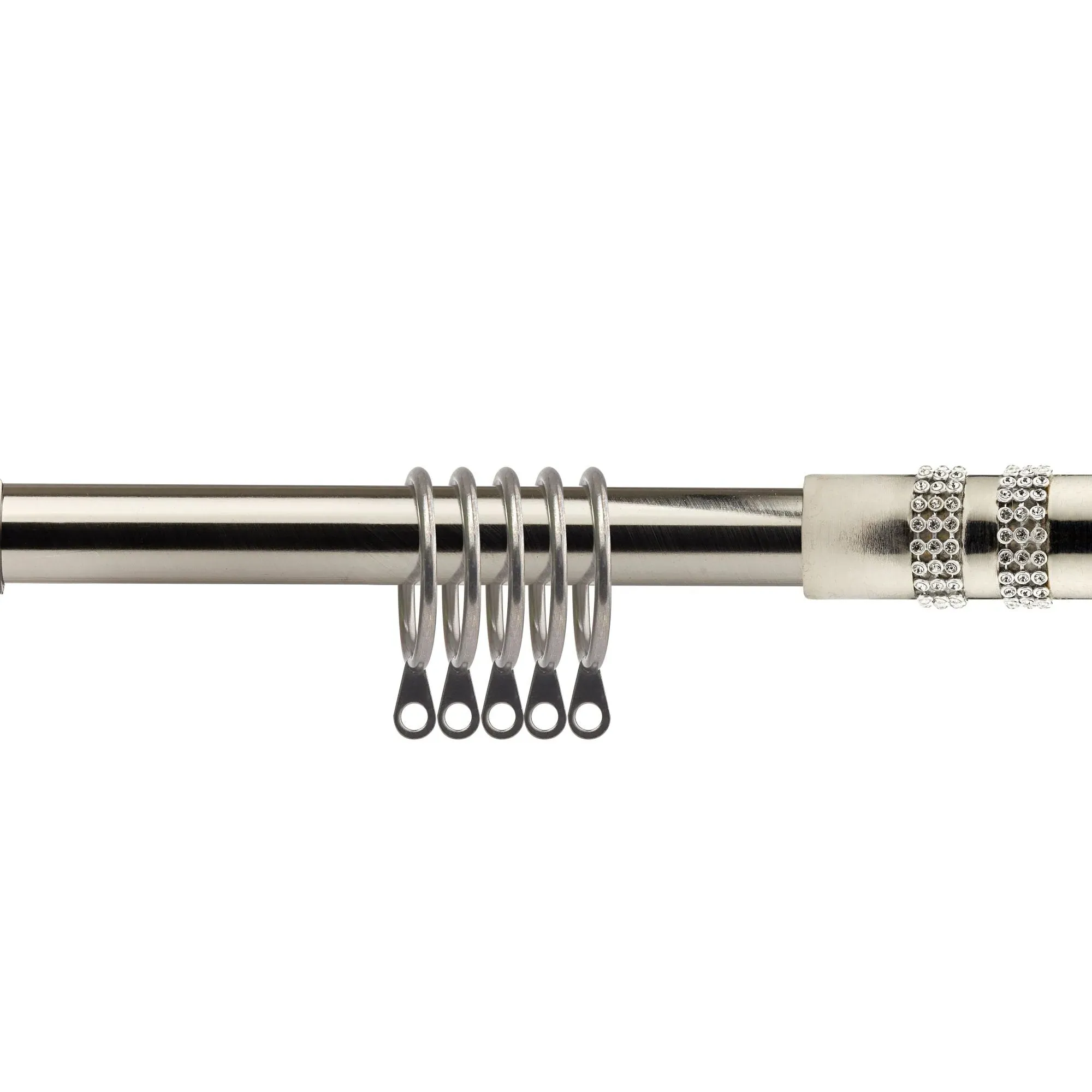 Extendable Curtain Pole Diamante - Silver