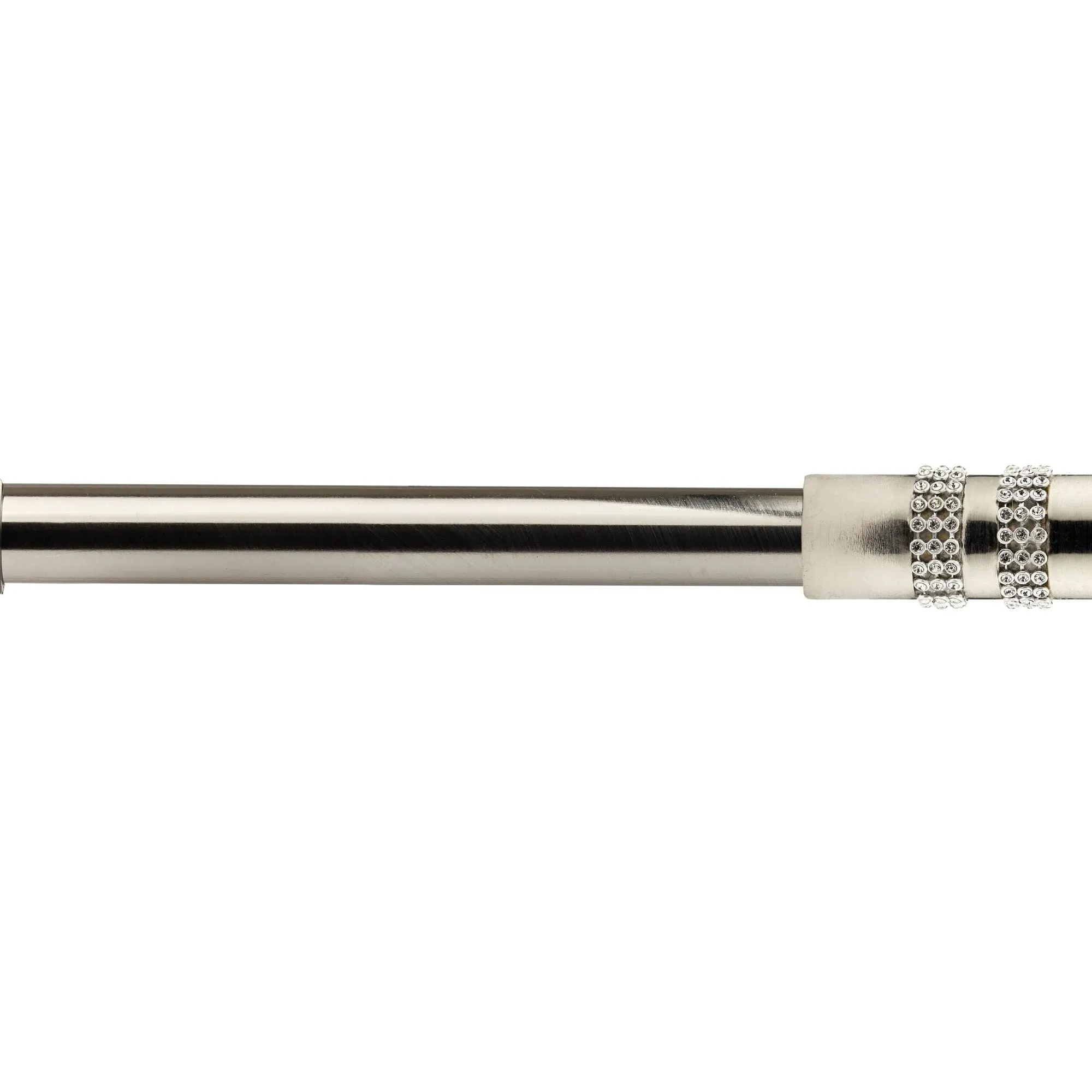 Extendable Curtain Pole Diamante - Silver