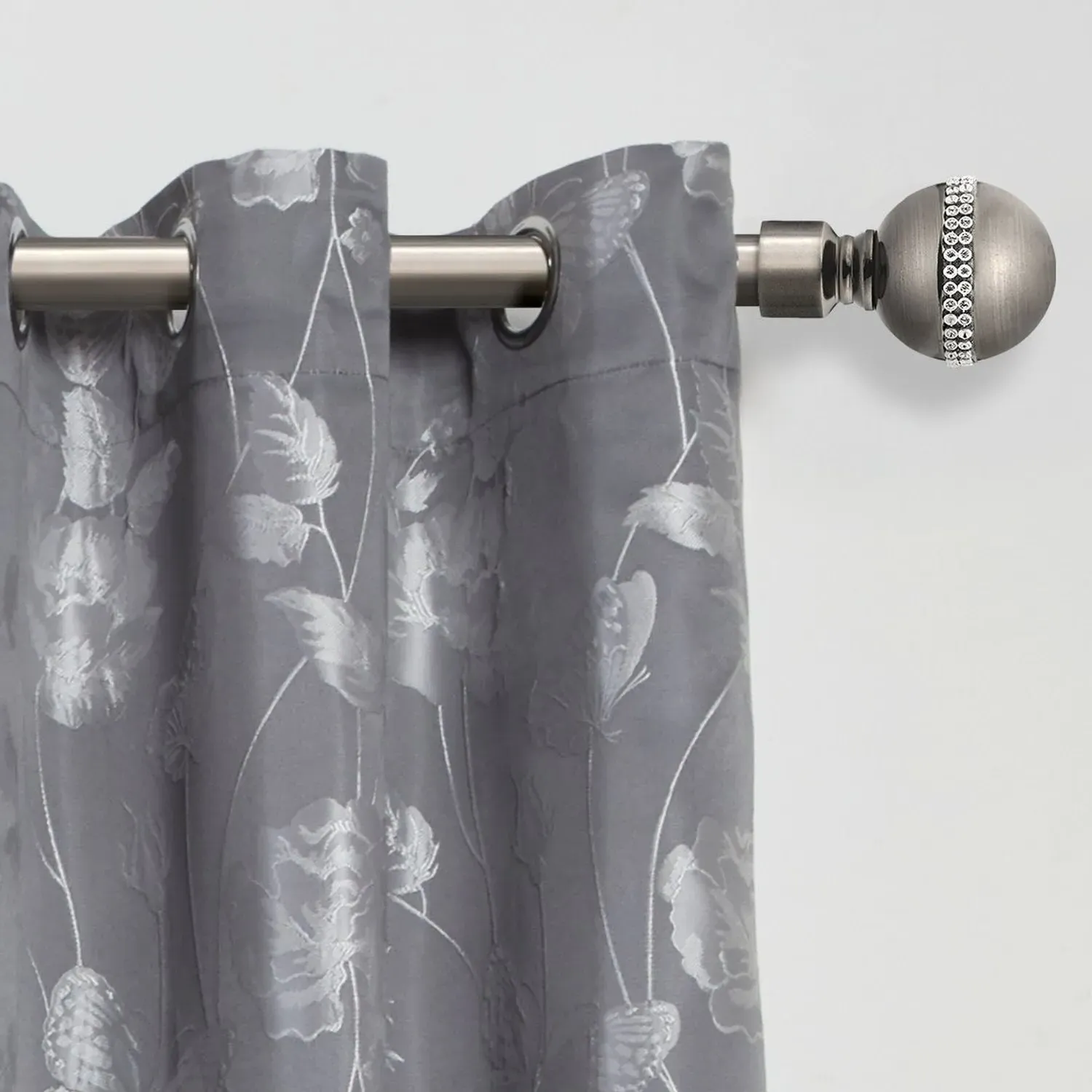 Extendable Curtain Pole Diamond Detail - Black