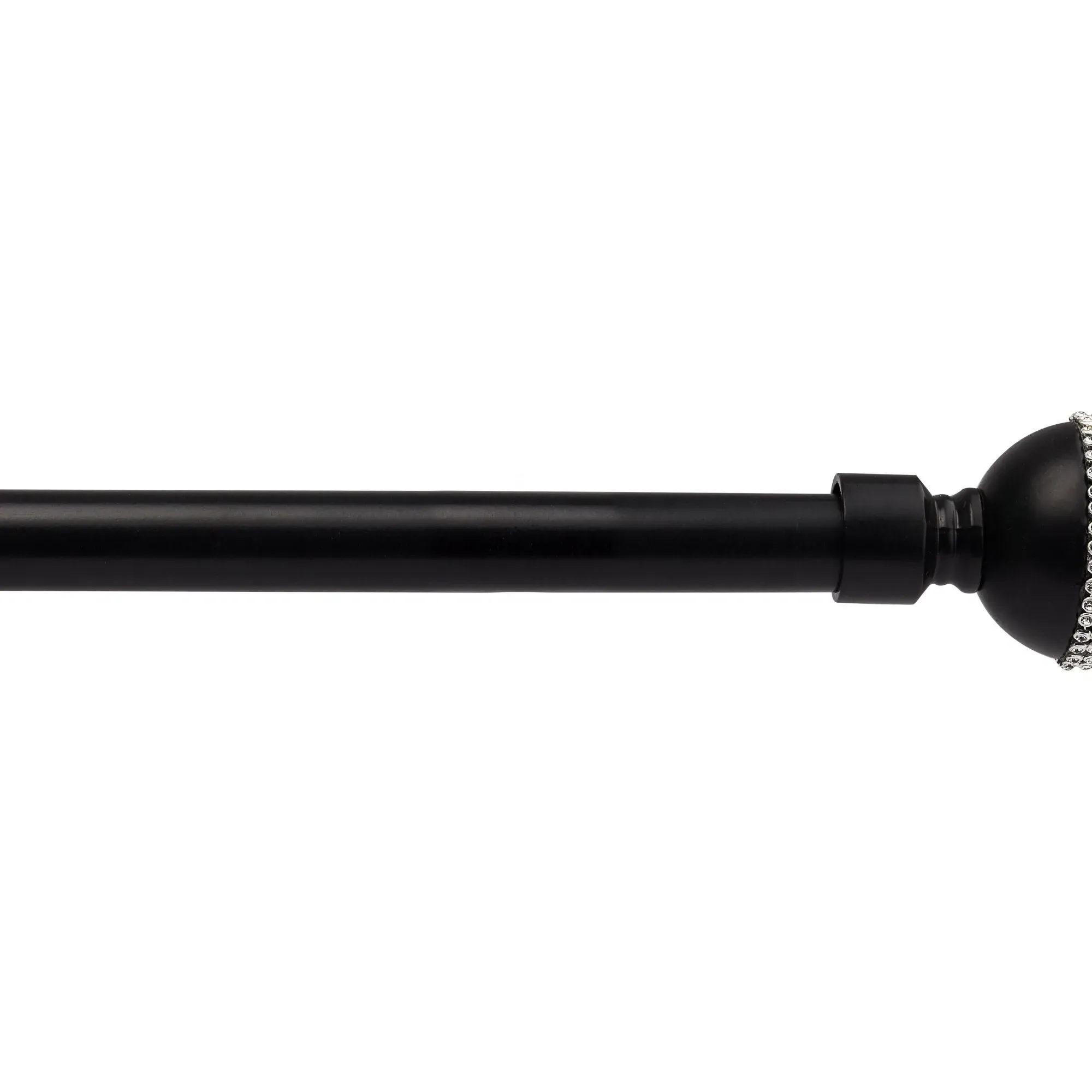 Extendable Curtain Pole Diamond Finials - Black image