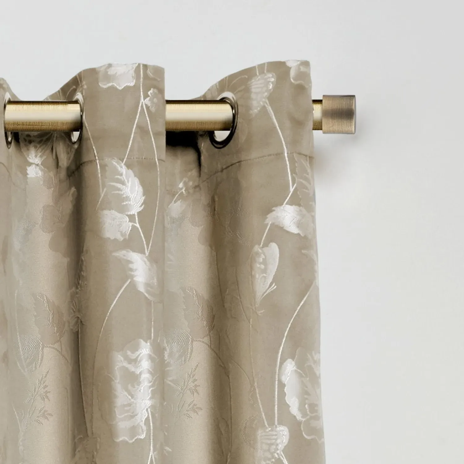 Extendable Curtain Pole Full Stop - Brass