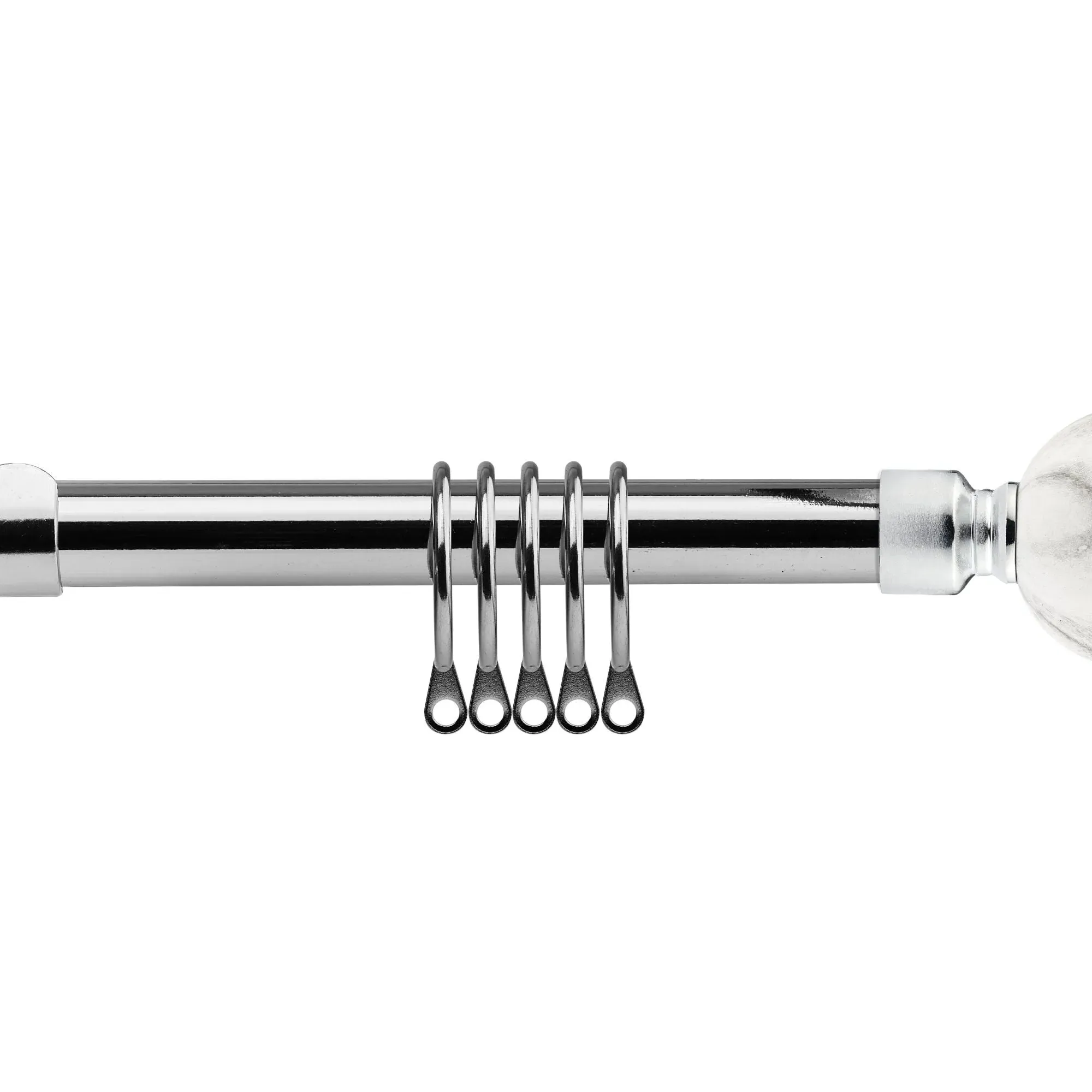 Extendable Curtain Pole Marble - Silver