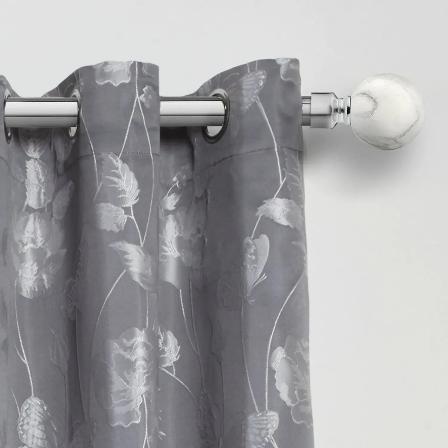 Extendable Curtain Pole Marble - Silver